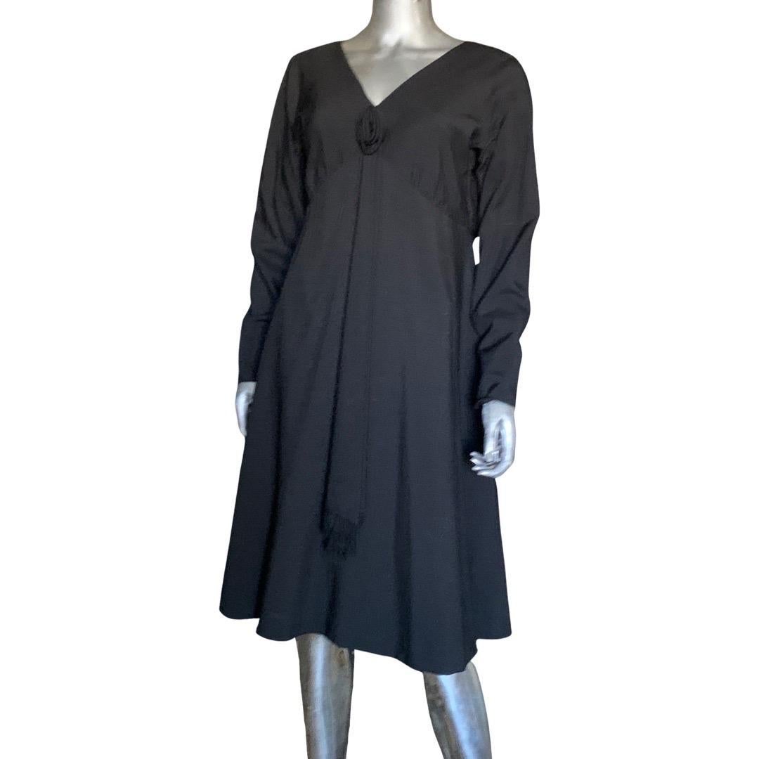 Women's d’Crenza Beverly Hills Vintage Custom Made Little Black Cocktail Dress Size 14  For Sale