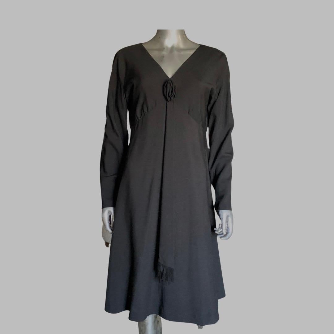 d’Crenza Beverly Hills Vintage Custom Made Little Black Cocktail Dress Size 14  For Sale 3