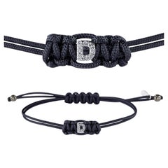 D - Customizable Letter / Name Bracelet in White Gold and White Diamonds Gift