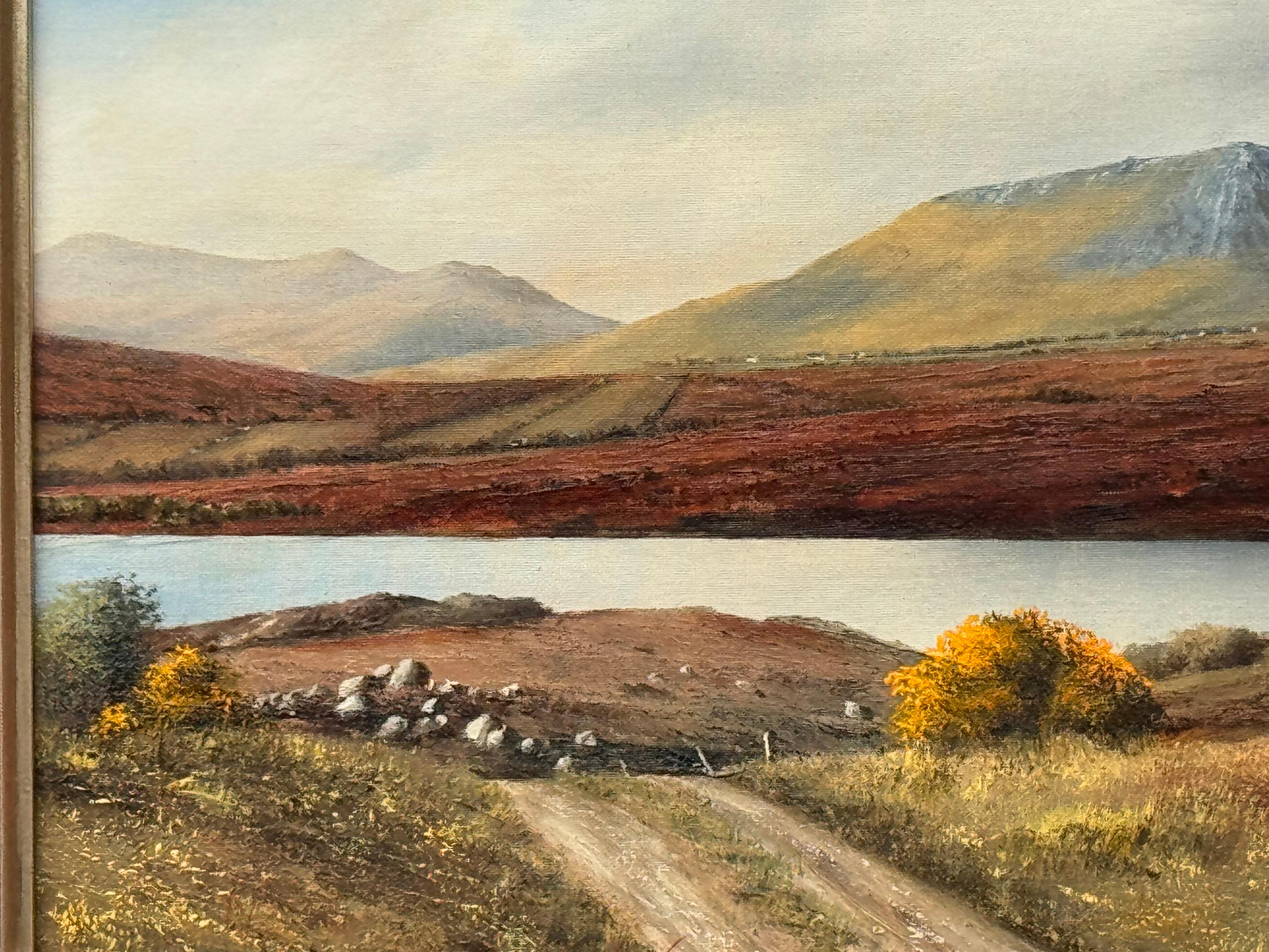 Mountain Lake Landscape of County Donegal Northern Ireland Vintage Irish Art For Sale 8