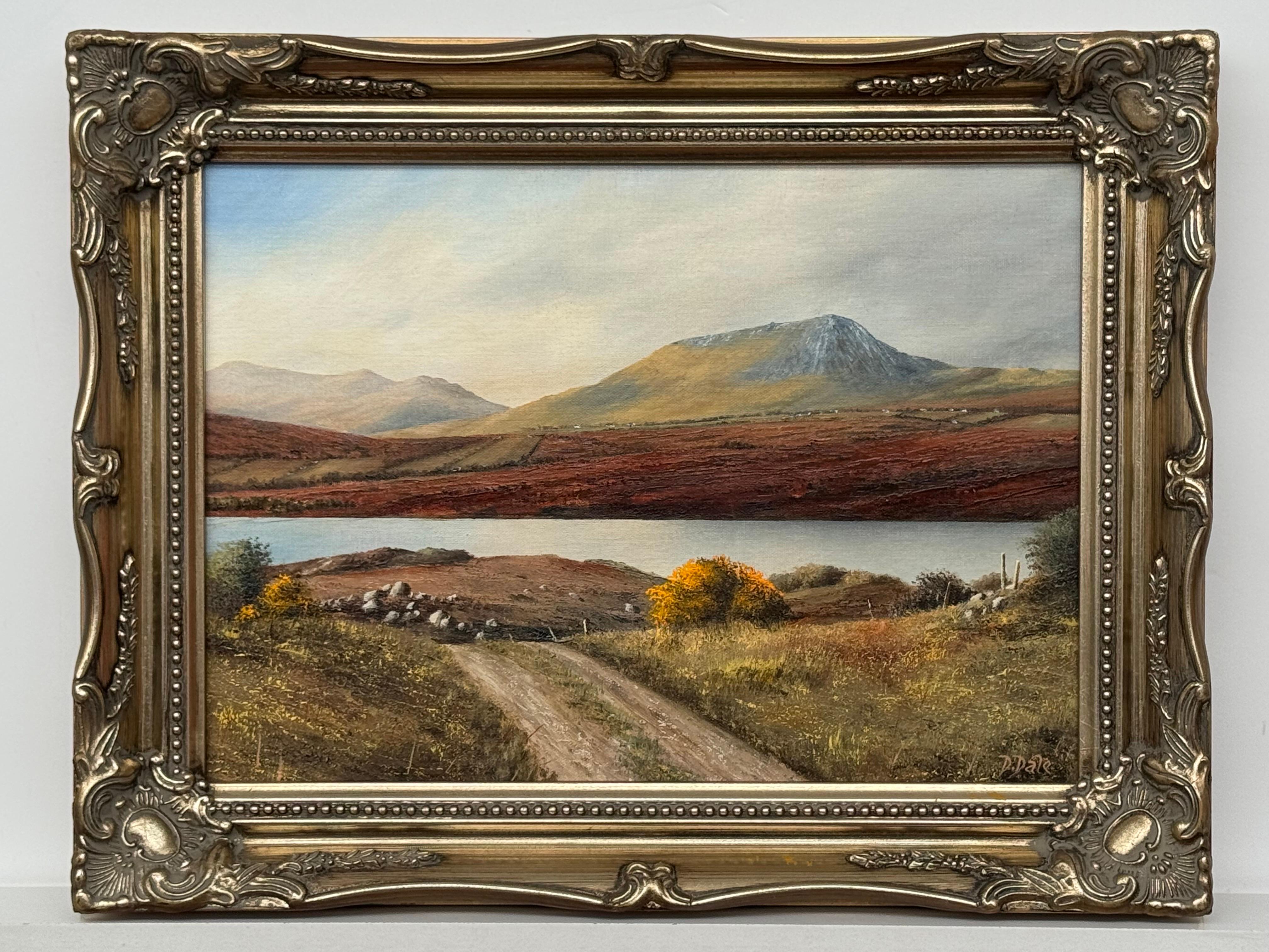 Mountain Lake Landscape of County Donegal Northern Ireland Vintage Irish Art - Painting by D Dale