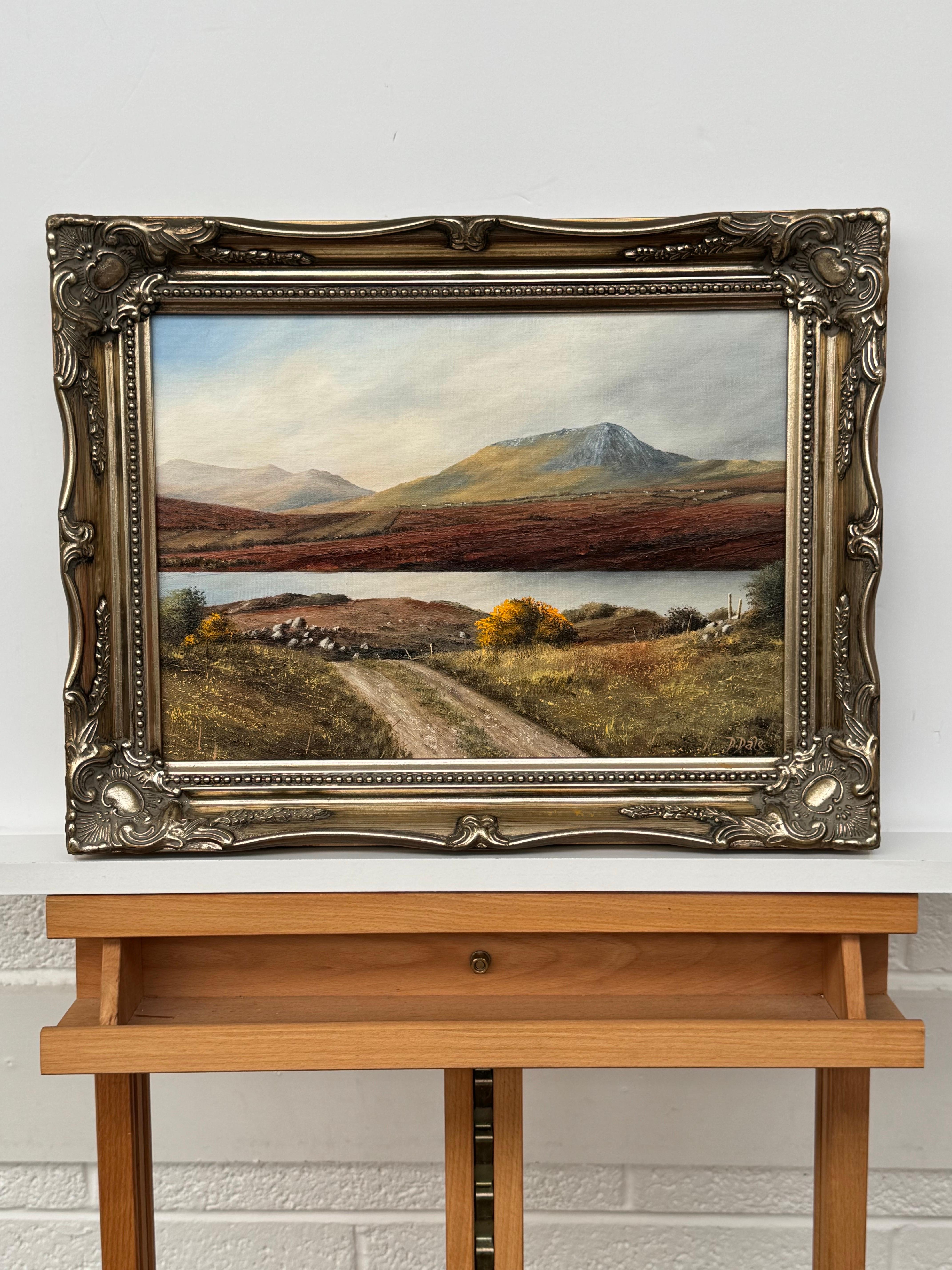 Mountain Lake Landscape of County Donegal Northern Ireland Vintage Irish Art - Realist Painting by D Dale