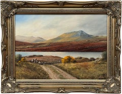 Mountain Lake Landscape of County Donegal Northern Ireland Vintage Irish Art