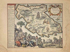 Map of the Mythical Island of Cythera - Original Etching by D. Derveaux - 1650
