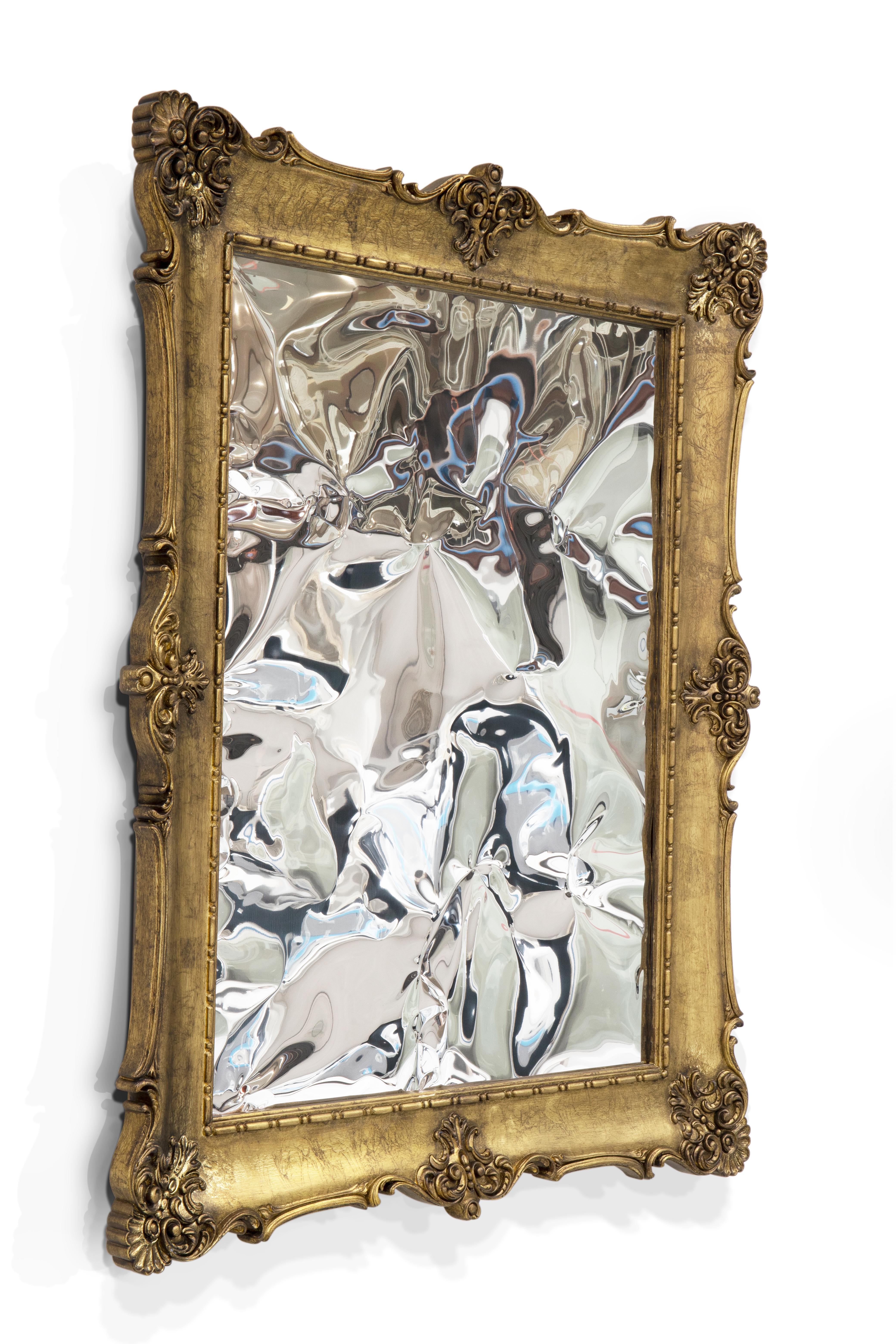 Portugais Miroir D. Dinis - Détails artisanaux en acier inoxydable et laiton - Boca do Lobo en vente