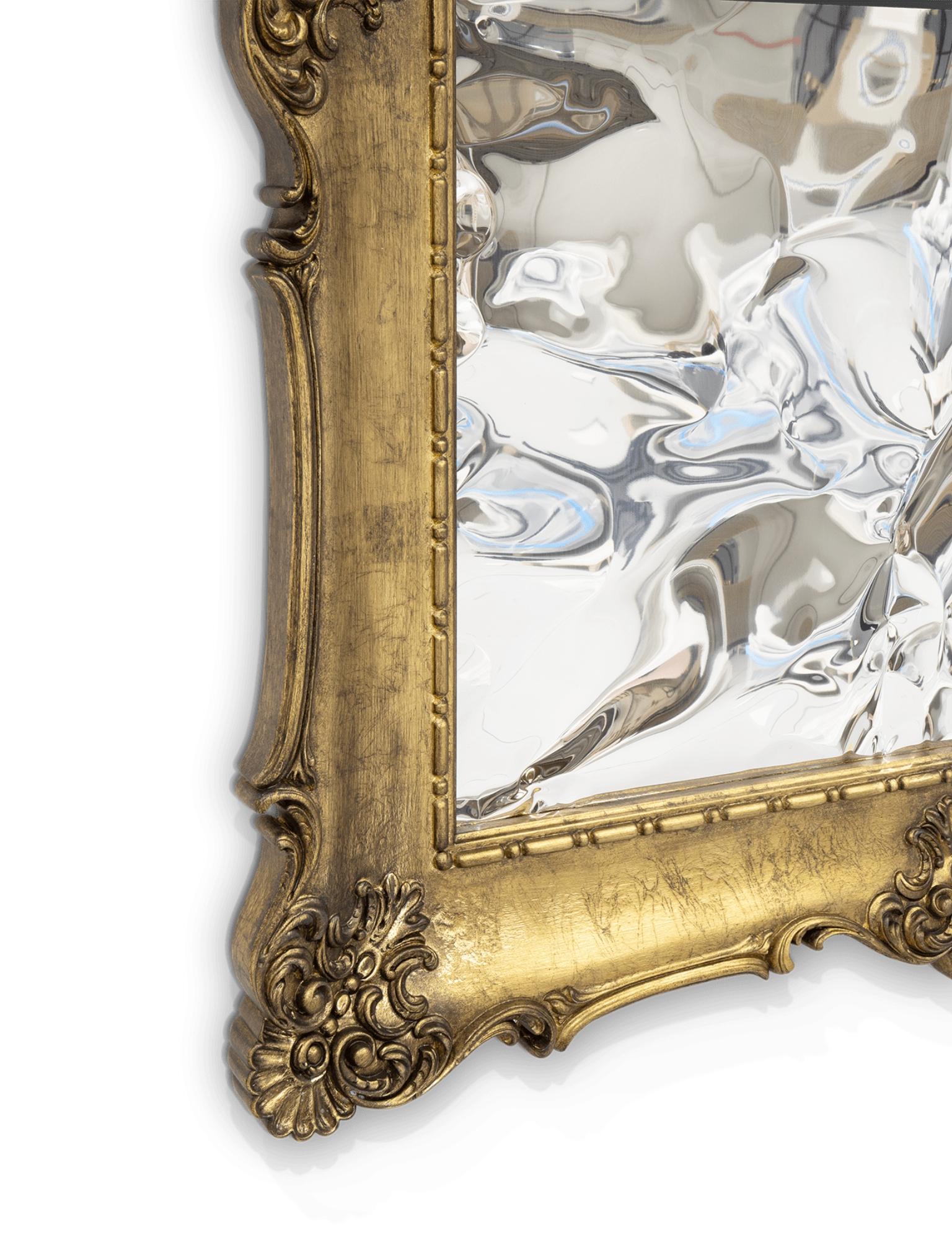 Miroir D. Dinis - Détails artisanaux en acier inoxydable et laiton - Boca do Lobo en vente 1
