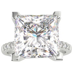 GIA Certified 3.50 Carat Princess Cut Diamond Internally Flawless D Color