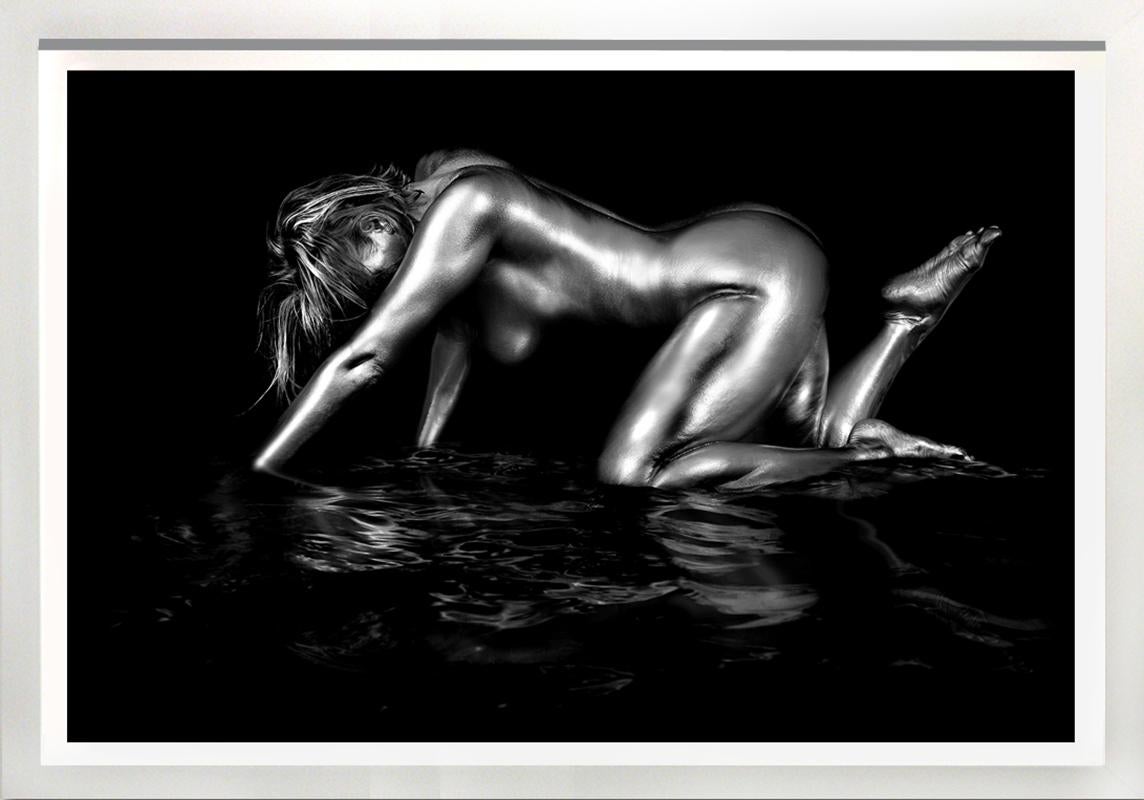 D Flowers Nude Photograph - "Metallic Crawl" 27x37 Framed