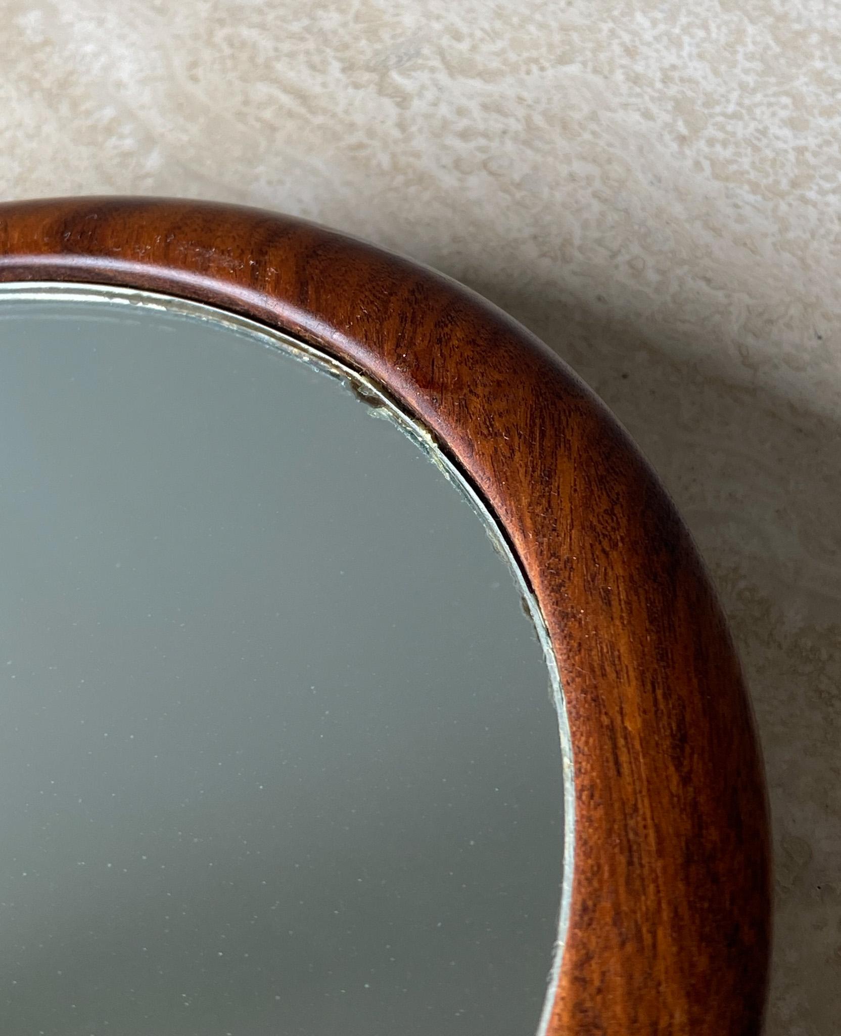 D. French Studio Crafted Hand Held Mirror, 1981 In Good Condition For Sale In Costa Mesa, CA