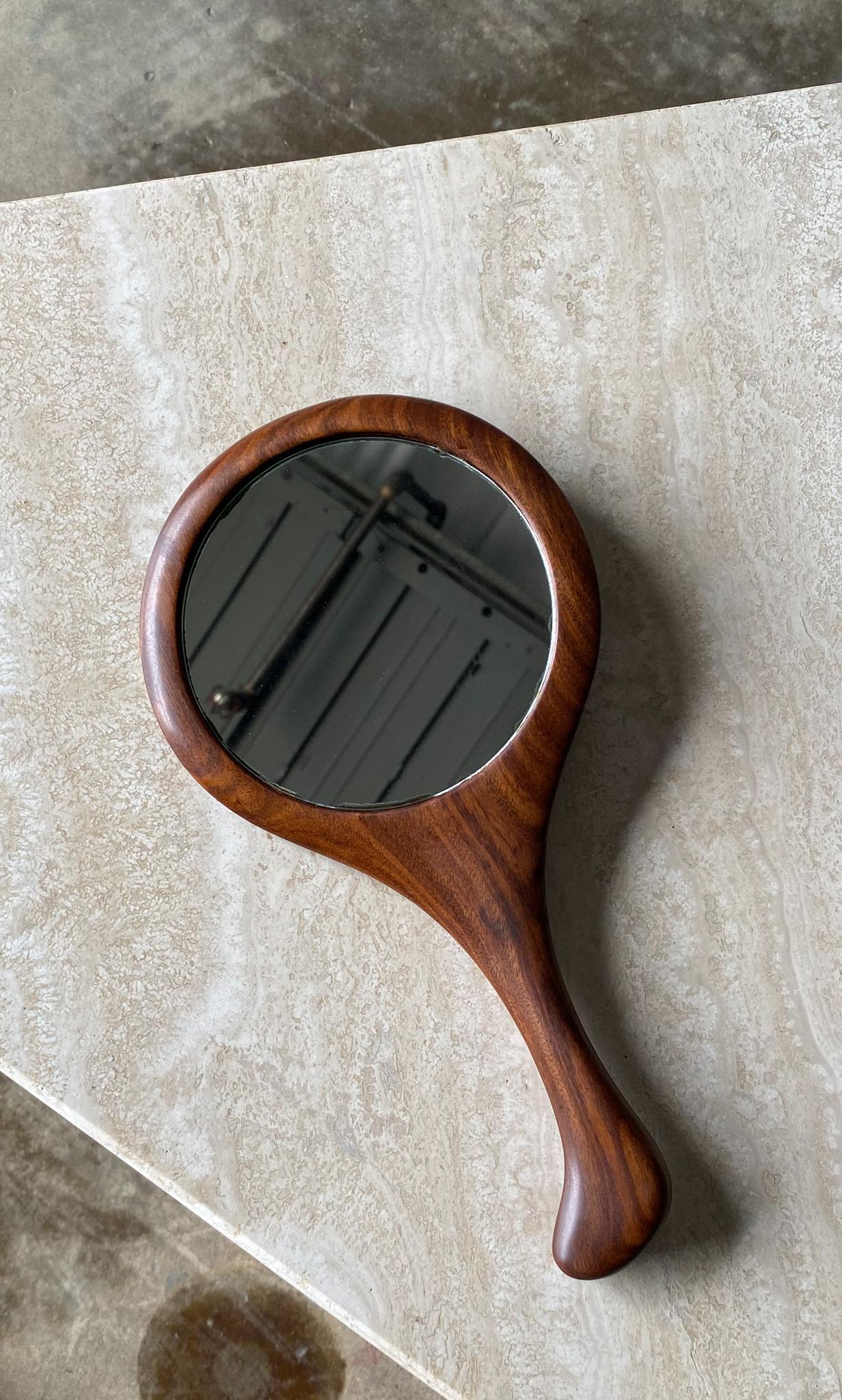 D. French Studio Crafted Hand Held Mirror, 1981 For Sale 1