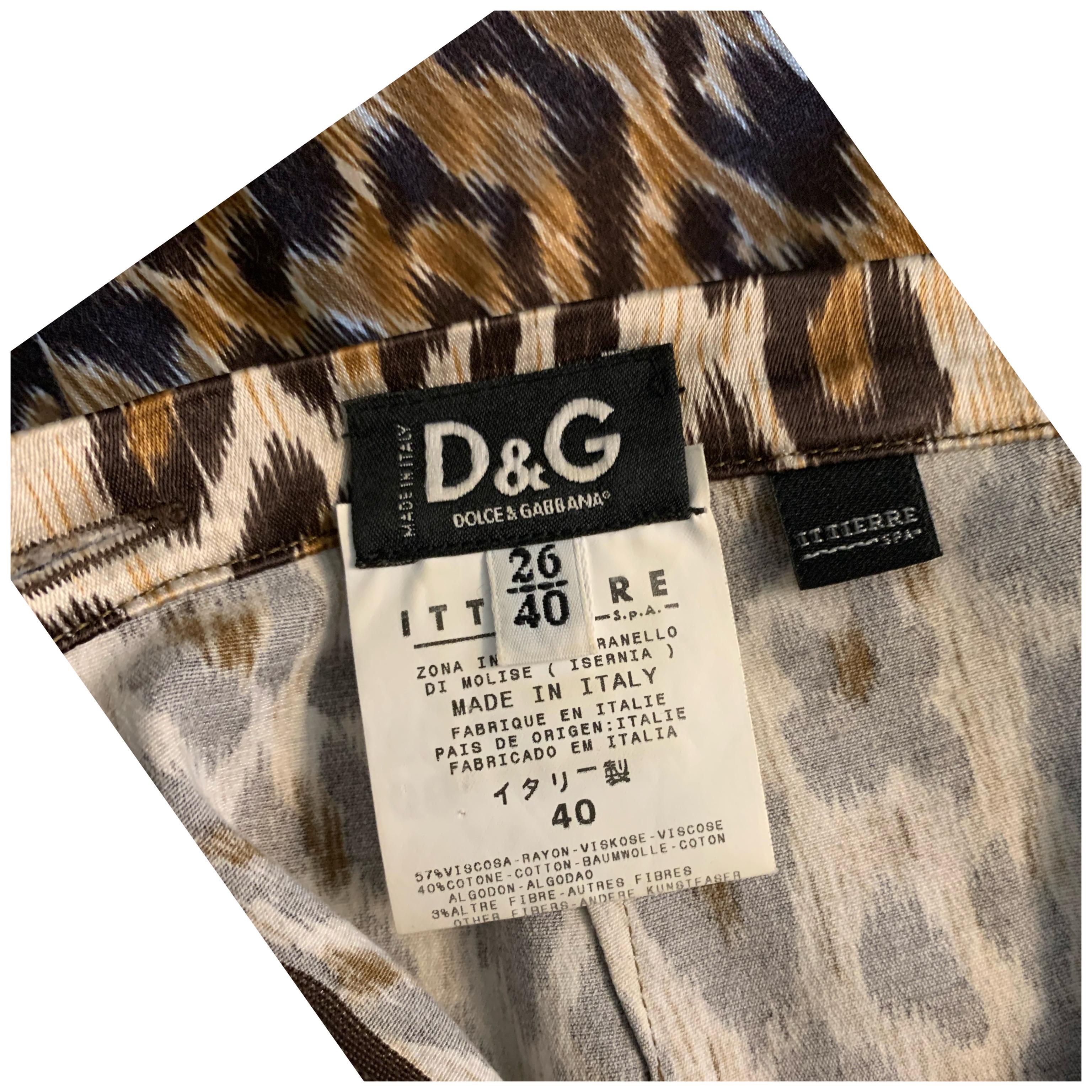 D & G Dolce Gabbana Signature « Dolce Vita » Jupe crayon léopard taille 4-6 2