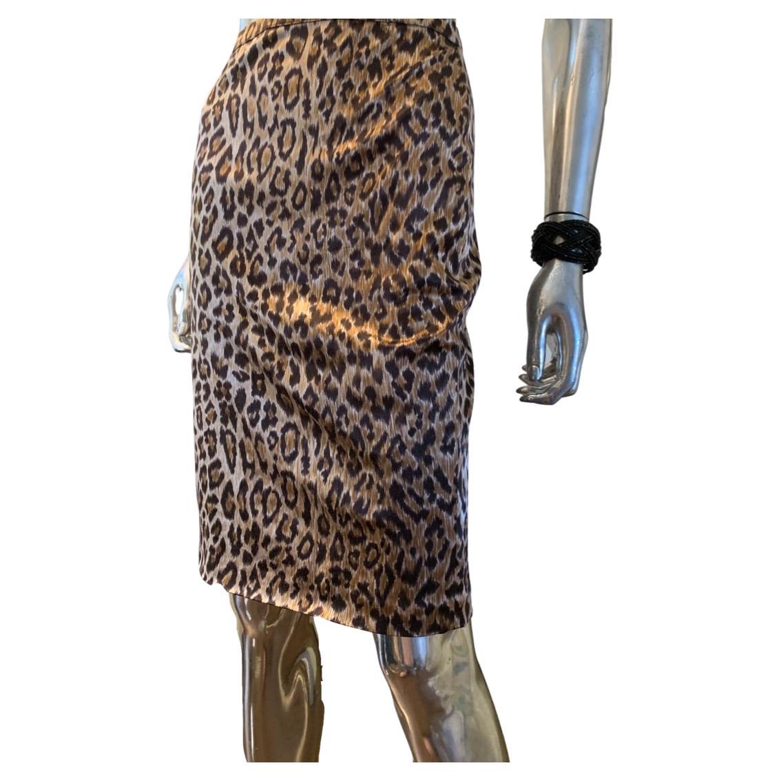 D & G Dolce Gabbana Signature "Dolce Vita" Leopard Pencil Skirt Size 4-6