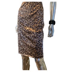 D & G Dolce Gabbana Signatur „Dolce Vita“ Leoparden-Bleistiftrock Größe 4-6