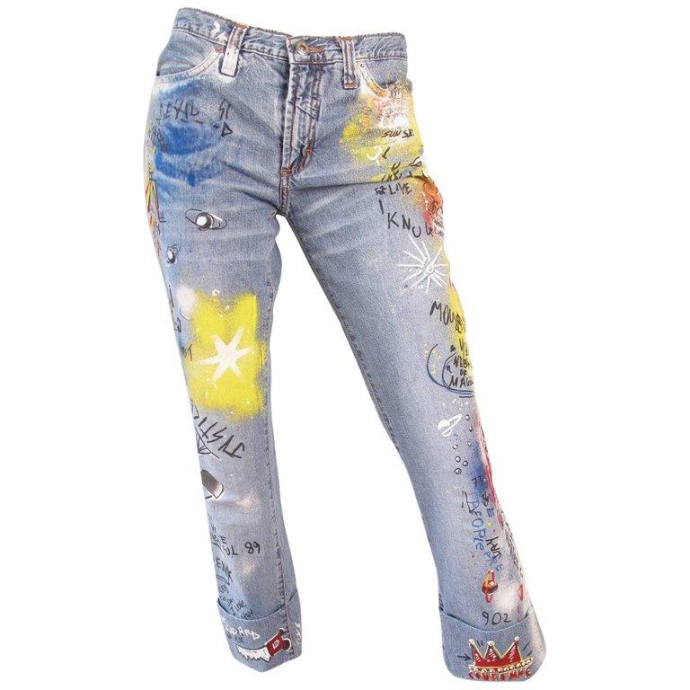 D & G Graffiti Jeans, 1990s In New Condition In Austin, TX