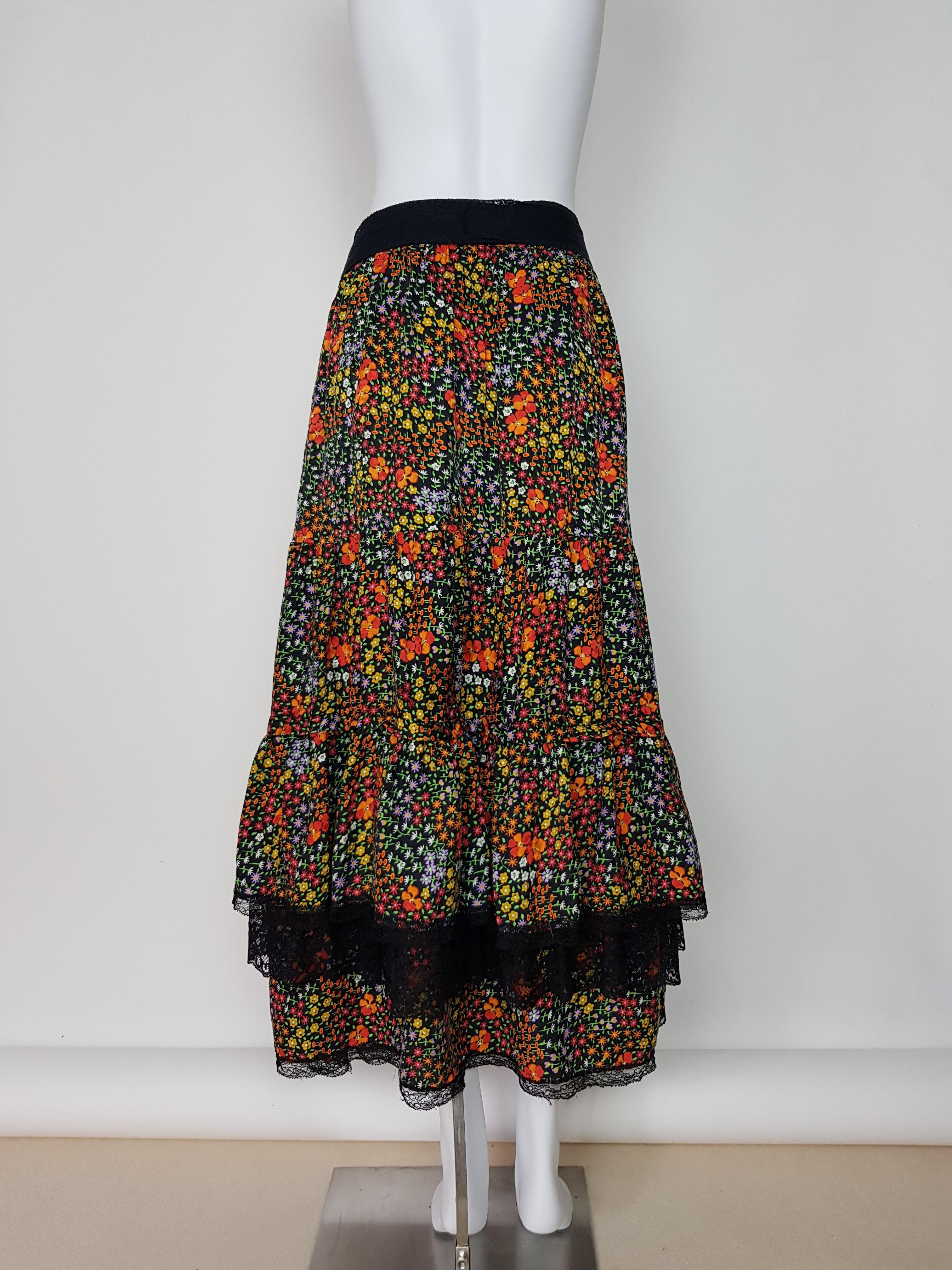 Women's D & G long floral and lace Skirt, c. 1995