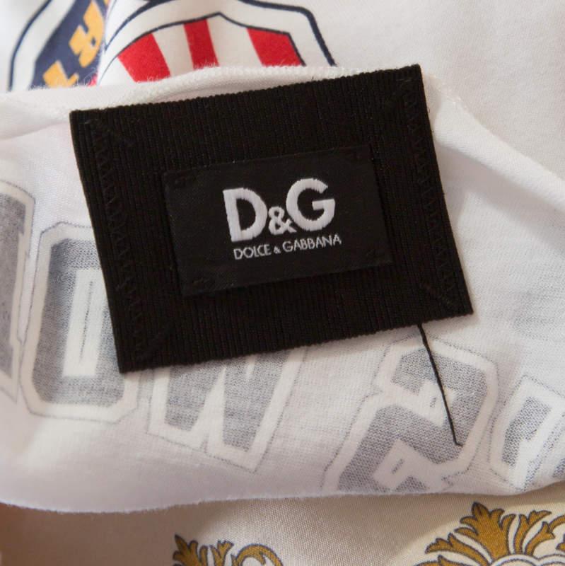 Women's D & G Multicolor Printed Mixed Media Shoulder Tie Detail Tank Top M For Sale