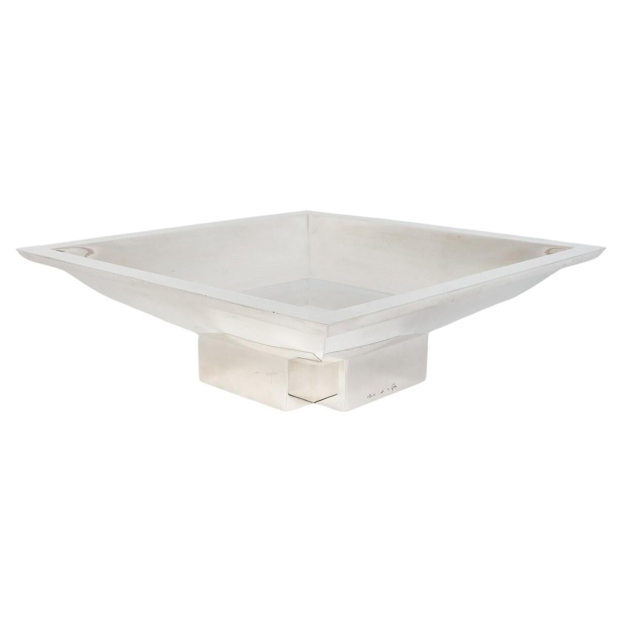 D. GARRIDO – Square Centerpiece In Sterling Silver 20th For Sale