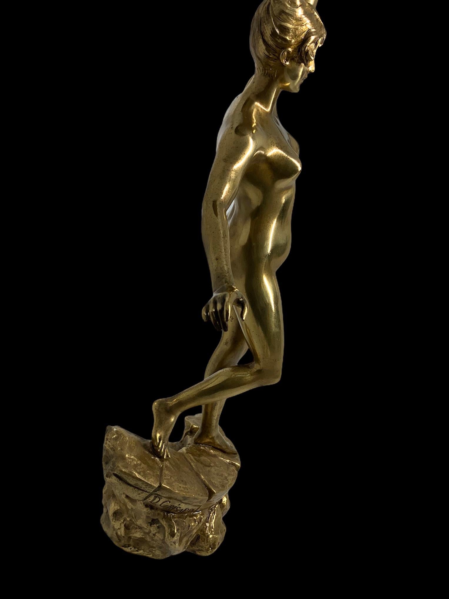20ième siècle Sculpture en bronze d'une femme nue de D. Grisard en vente