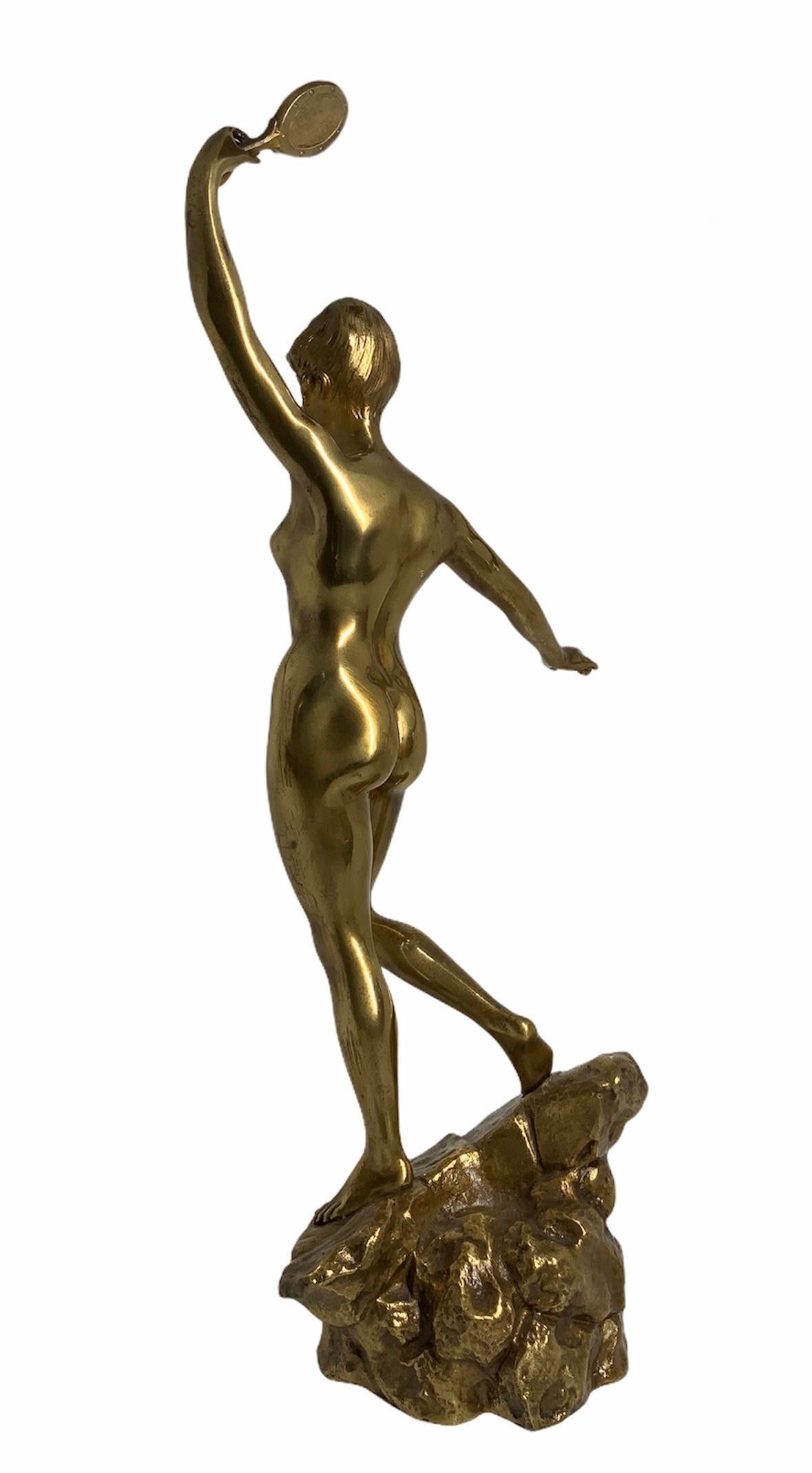 French D. Grisard Bronze Sculpture of a Nude Lady For Sale