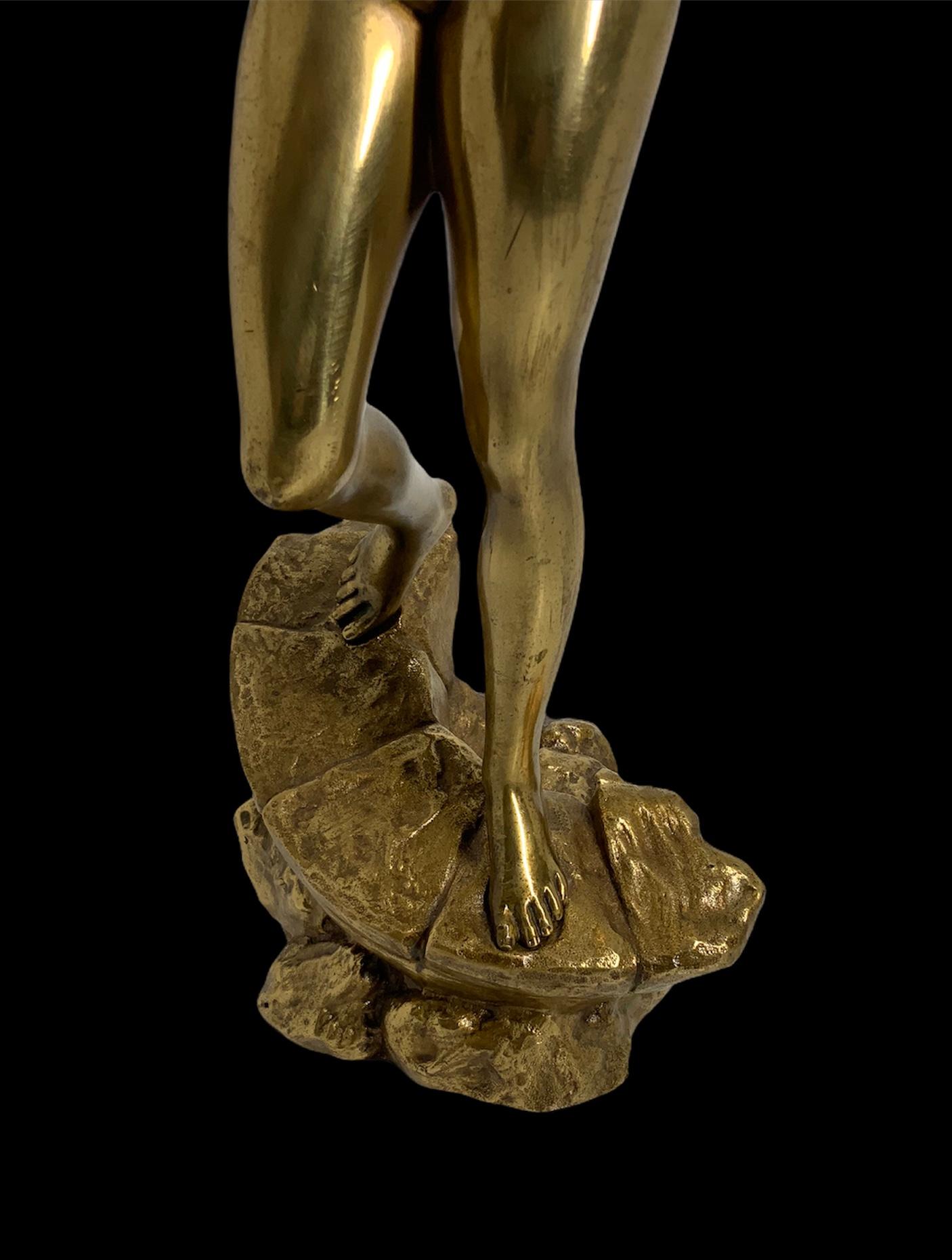 20th Century D. Grisard Bronze Sculpture of a Nude Lady For Sale