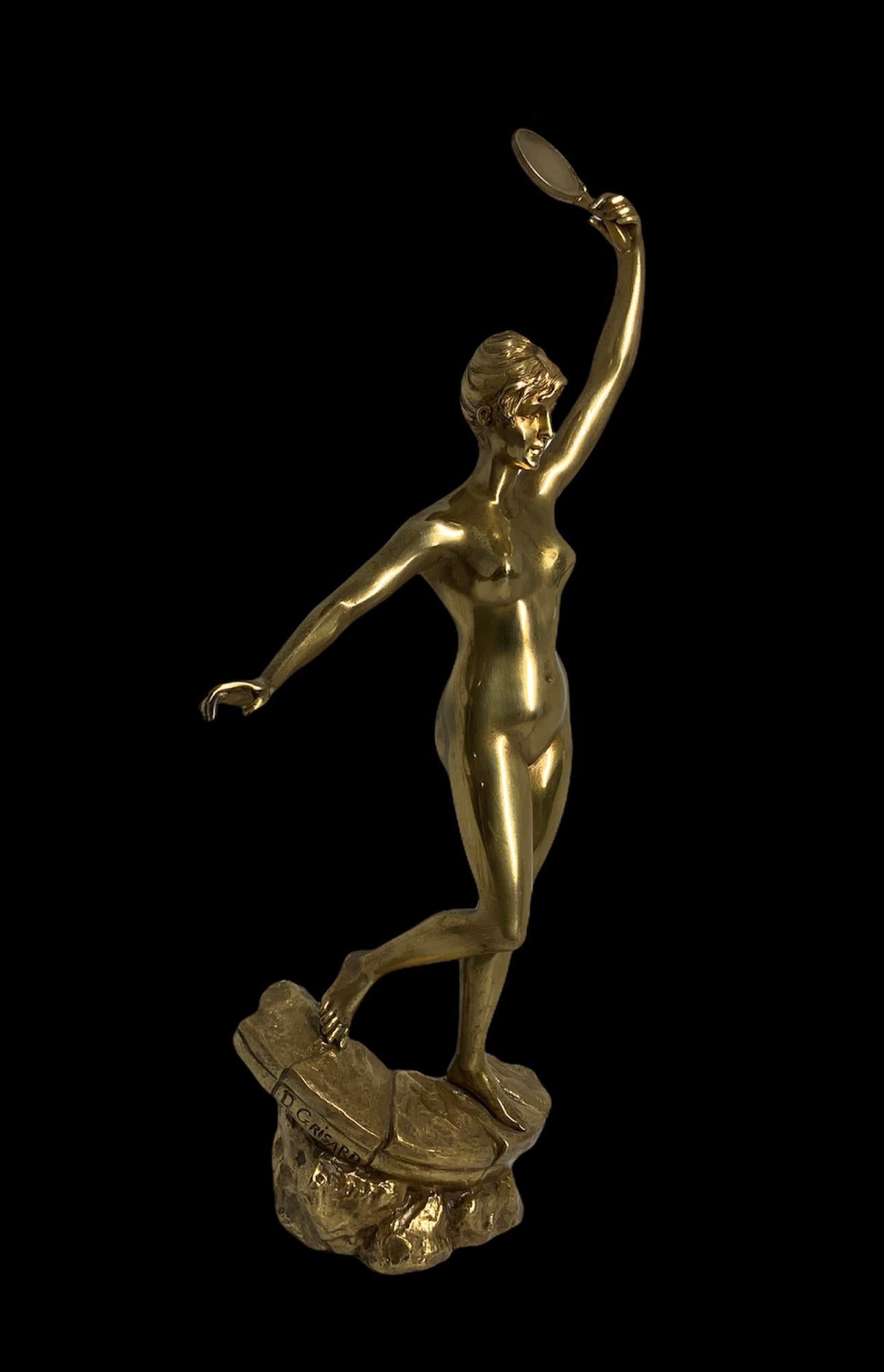 Effet bronze Sculpture en bronze d'une femme nue de D. Grisard en vente
