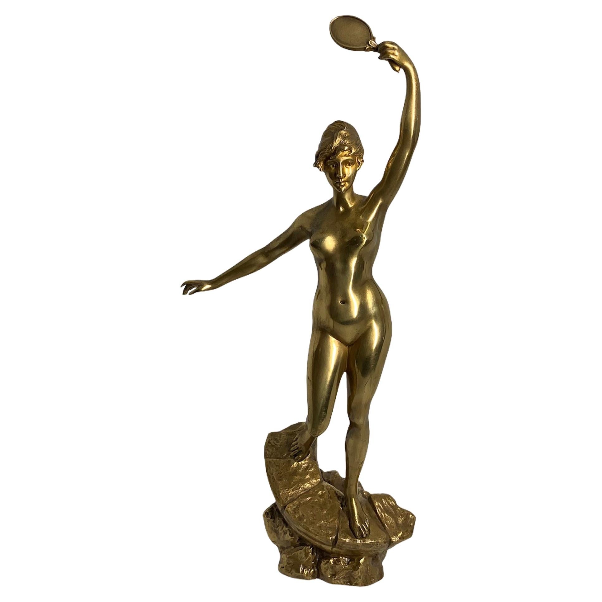 Sculpture en bronze d'une femme nue de D. Grisard en vente
