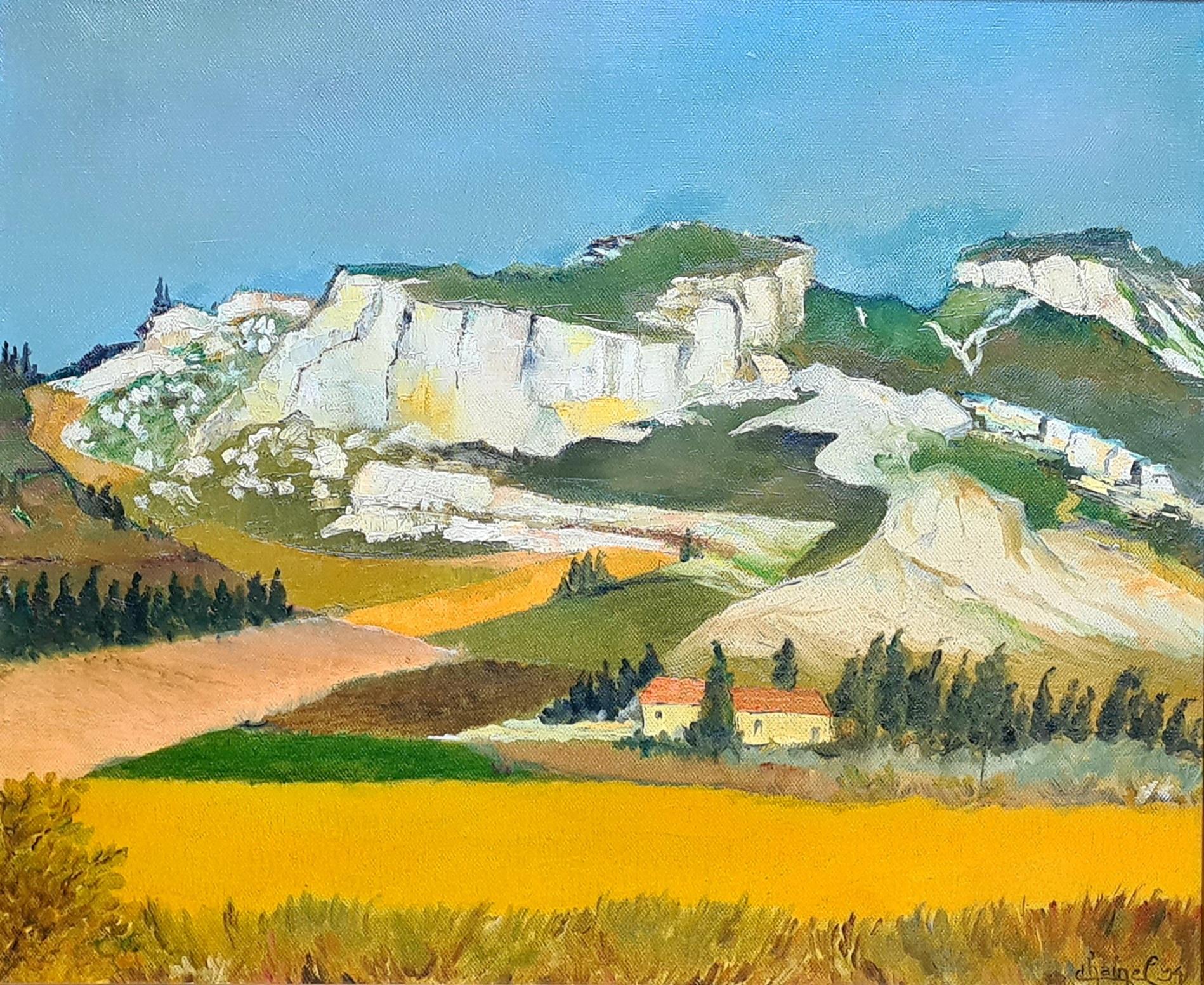 Champ couleur Paysage français, Le Mont St Victoire, Hommage à Nicolas de Staël - Painting de D Haigel