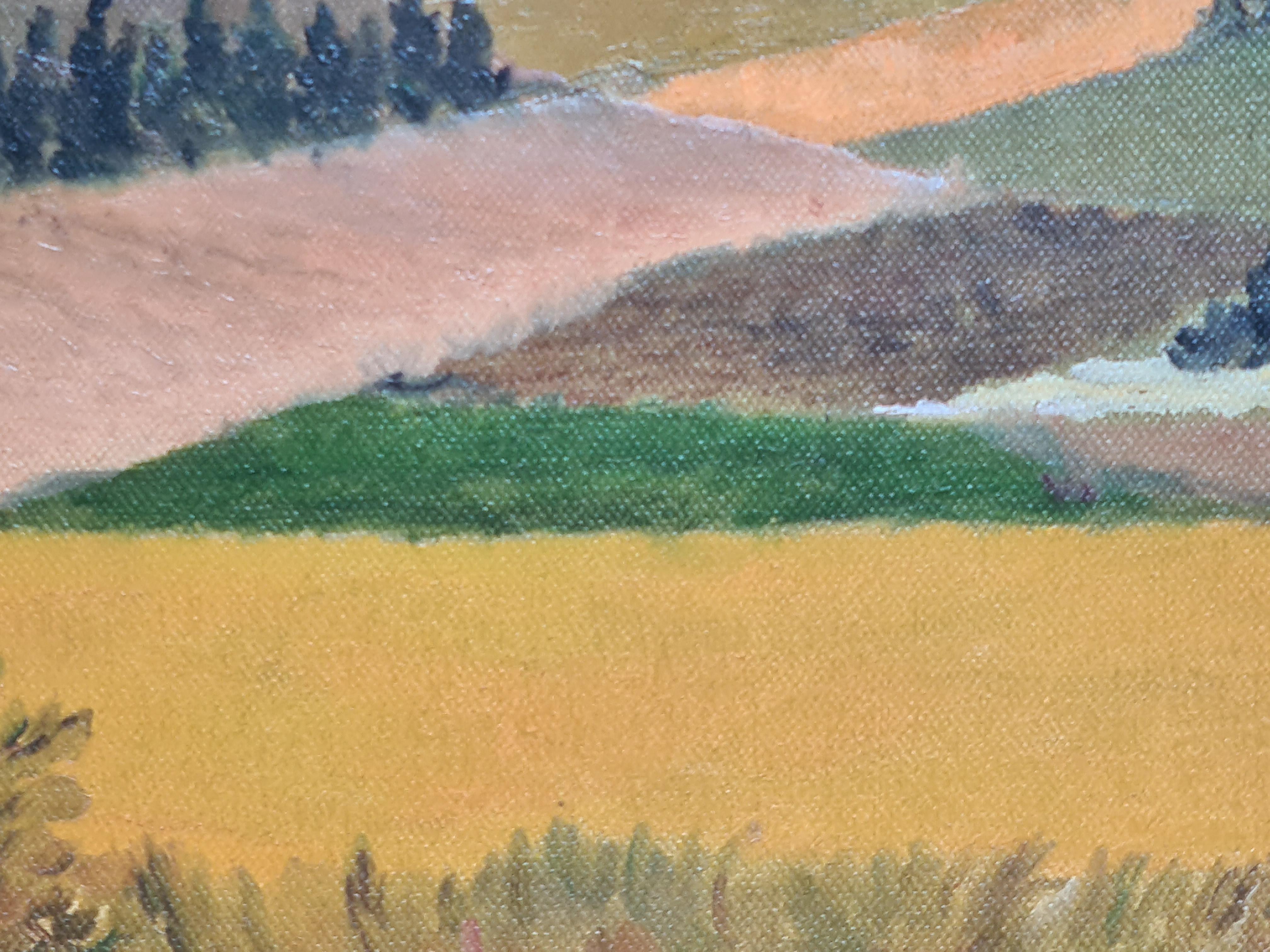Champ couleur Paysage français, Le Mont St Victoire, Hommage à Nicolas de Staël en vente 2