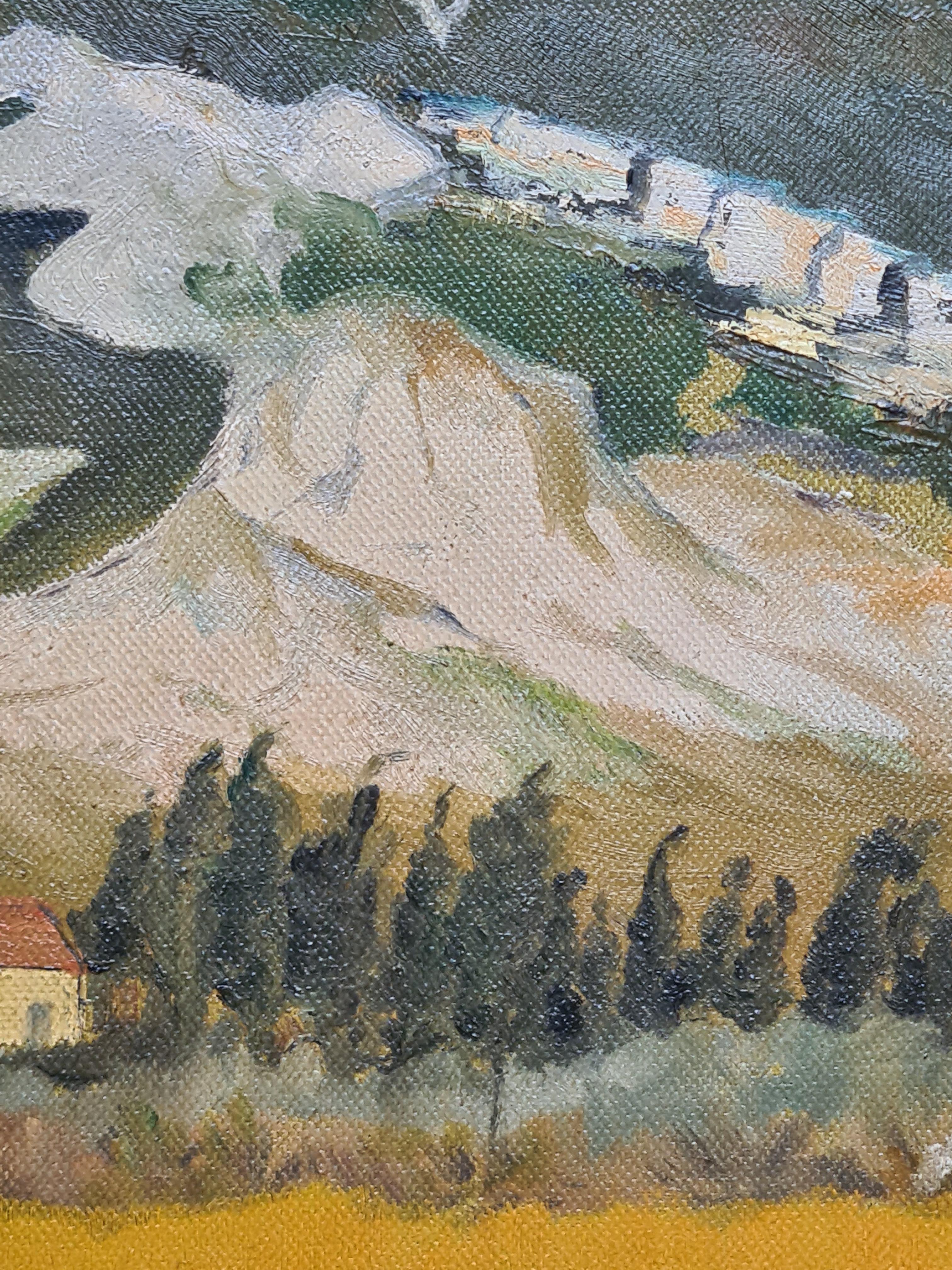 Champ couleur Paysage français, Le Mont St Victoire, Hommage à Nicolas de Staël en vente 3
