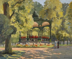 D.W. Burley (1901-1990) - Signed Mid 20th Century Oil, The Bandstand
