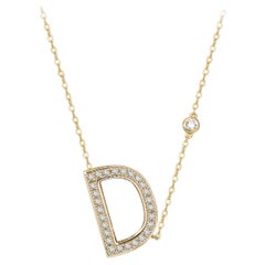 D Initial Bezel Chain Necklace