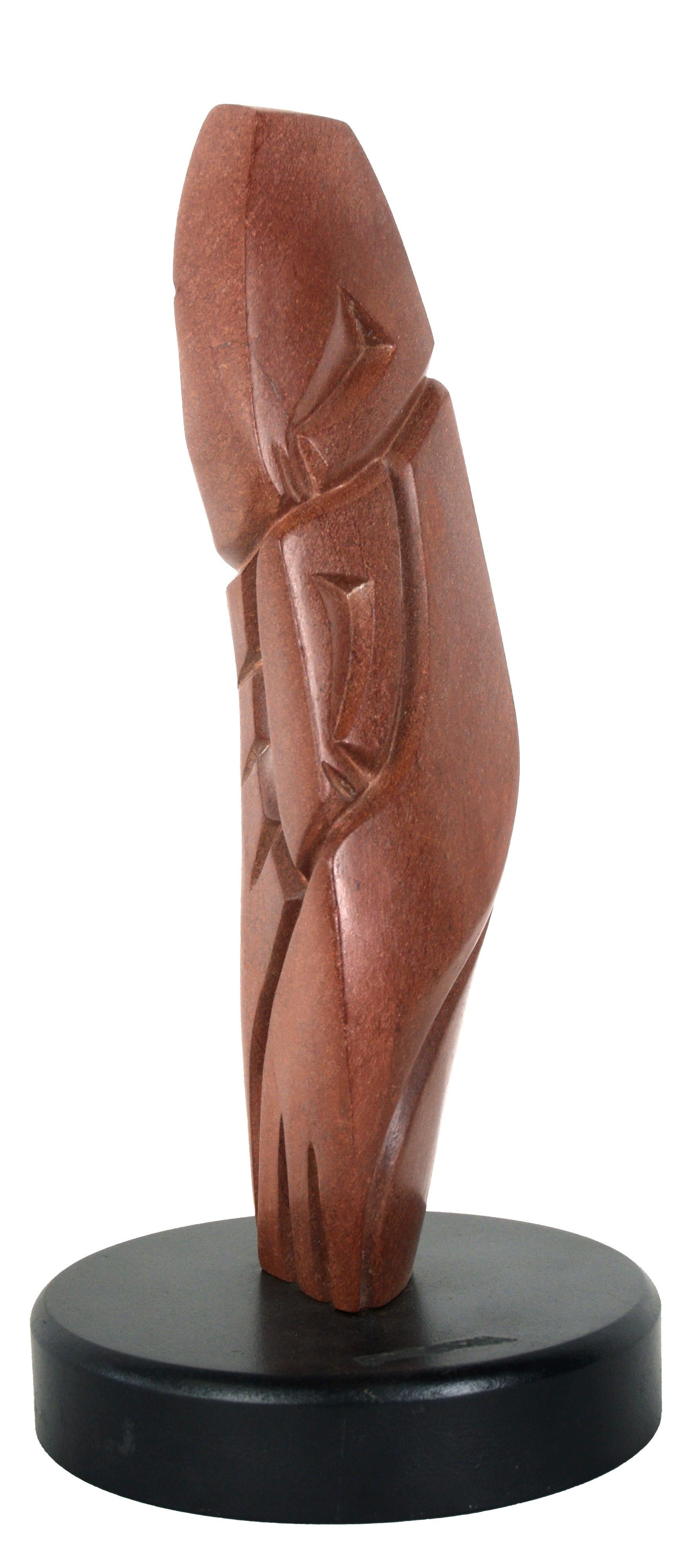 Abstract Figurative Red Clay Sculpture - Zimbabwean Shona Style