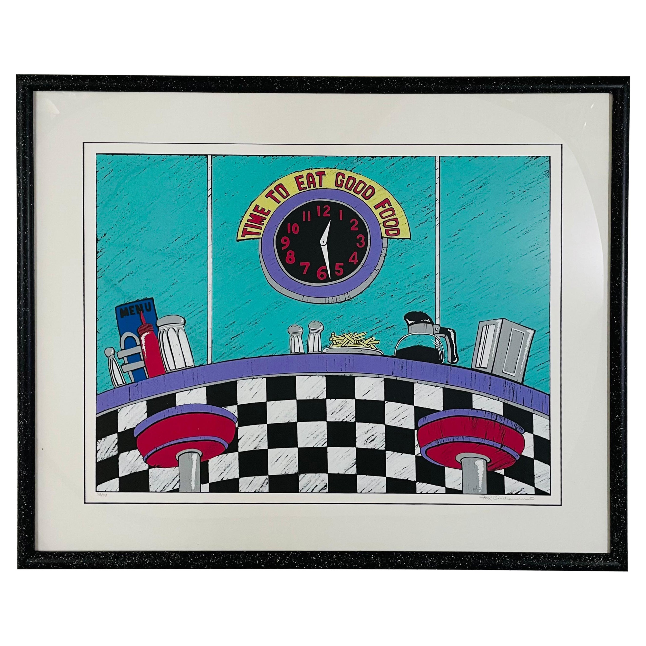 D. L. Christiansen Serigraph of a Diner Signed, Numbered