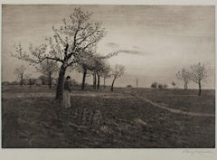 „Homeward Bound“, Radierung von D. Landers nach einem Gemälde von Charles Harold Davis