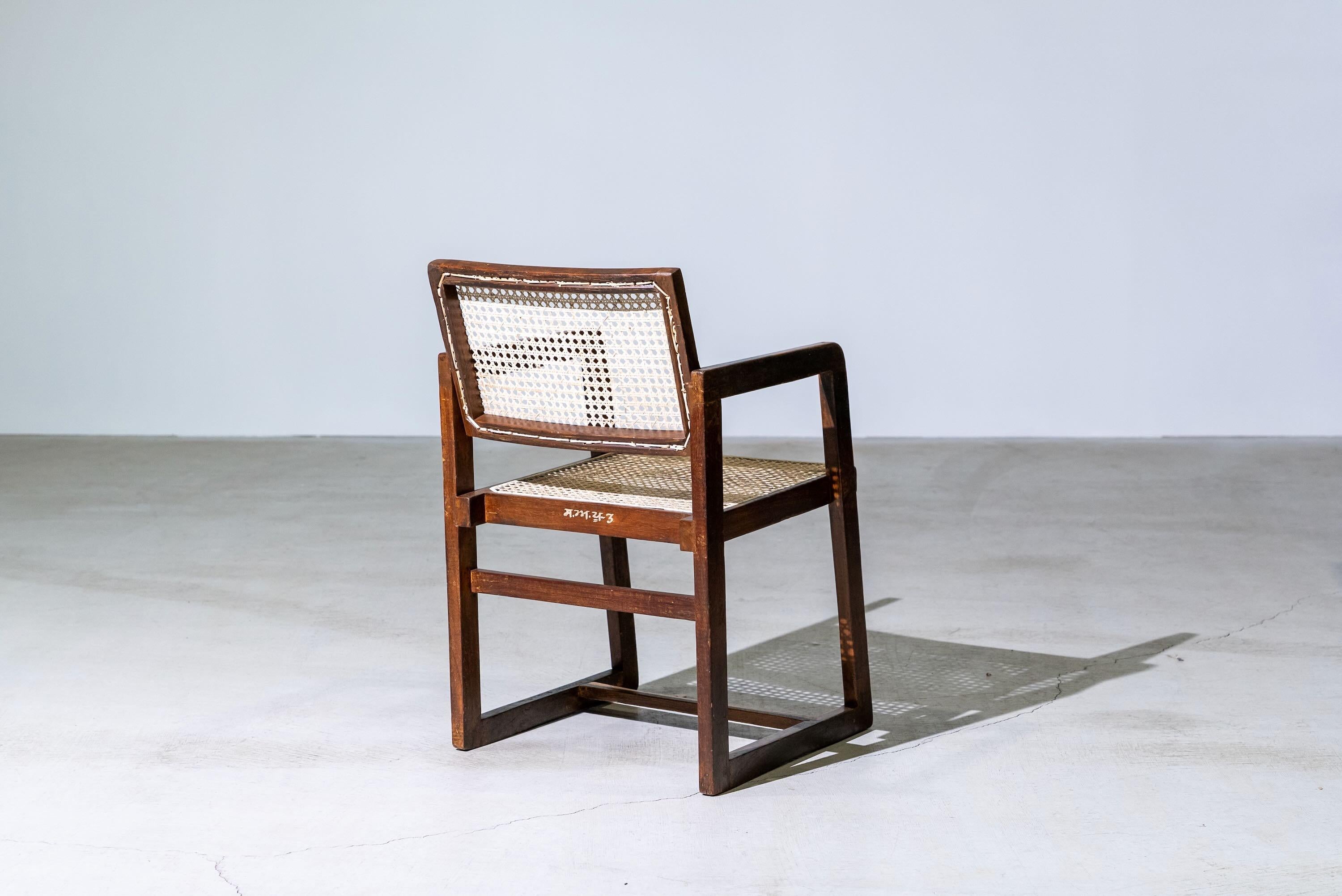 Silla Box con pata en D de Pierre Jeanneret, ca.1960 Indio en venta