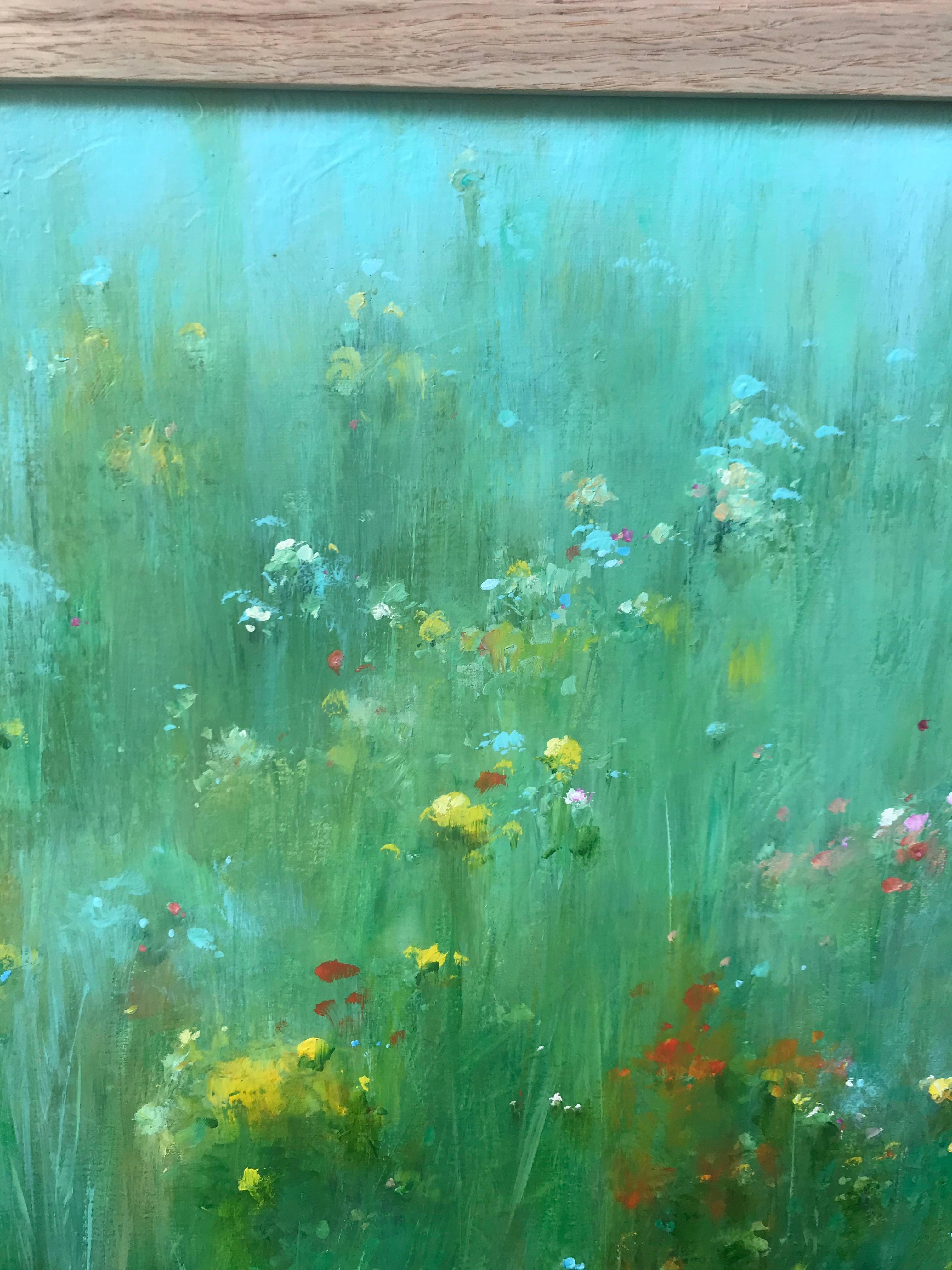 Field with Iris, Cornflower, poppies and wildflowers For Sale 5