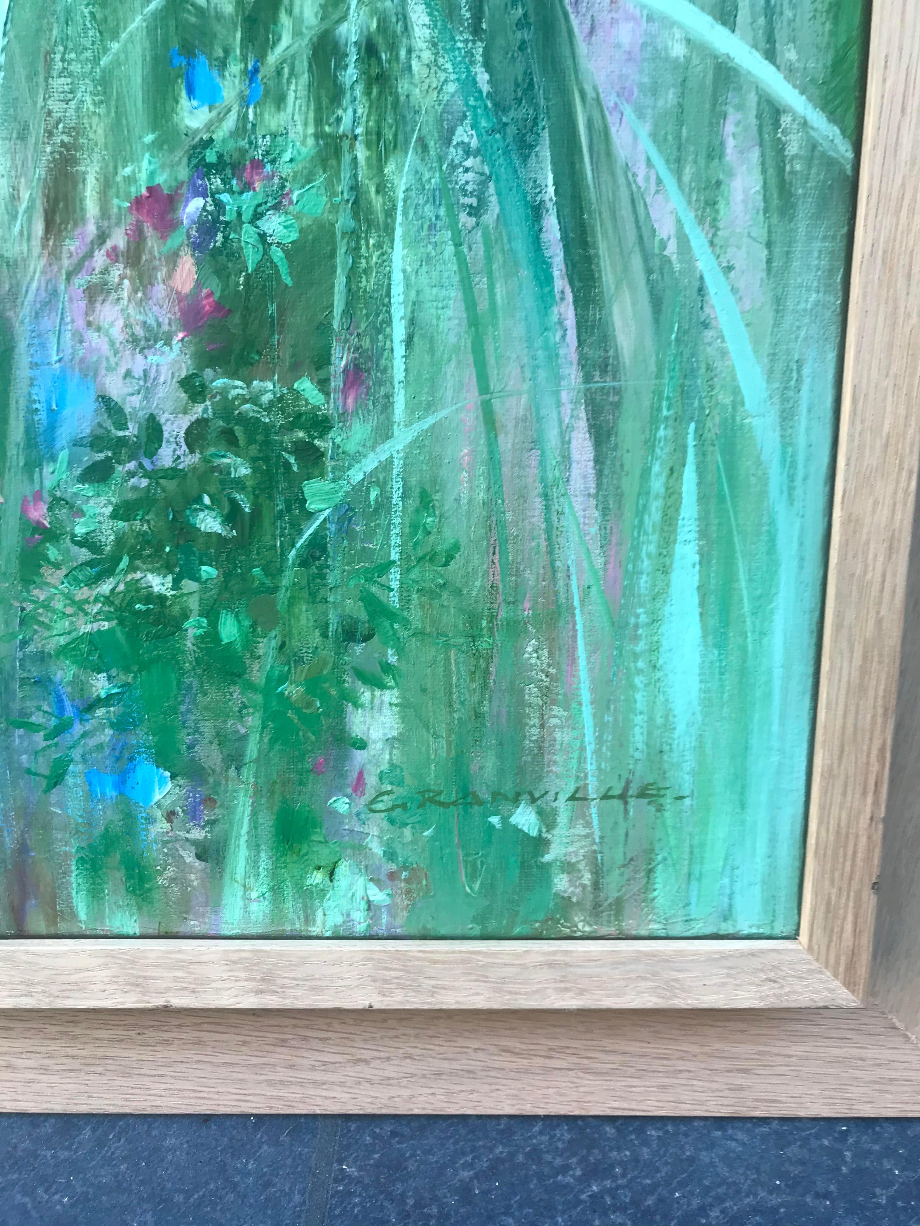 Field with Iris, Cornflower, poppies and wildflowers For Sale 8
