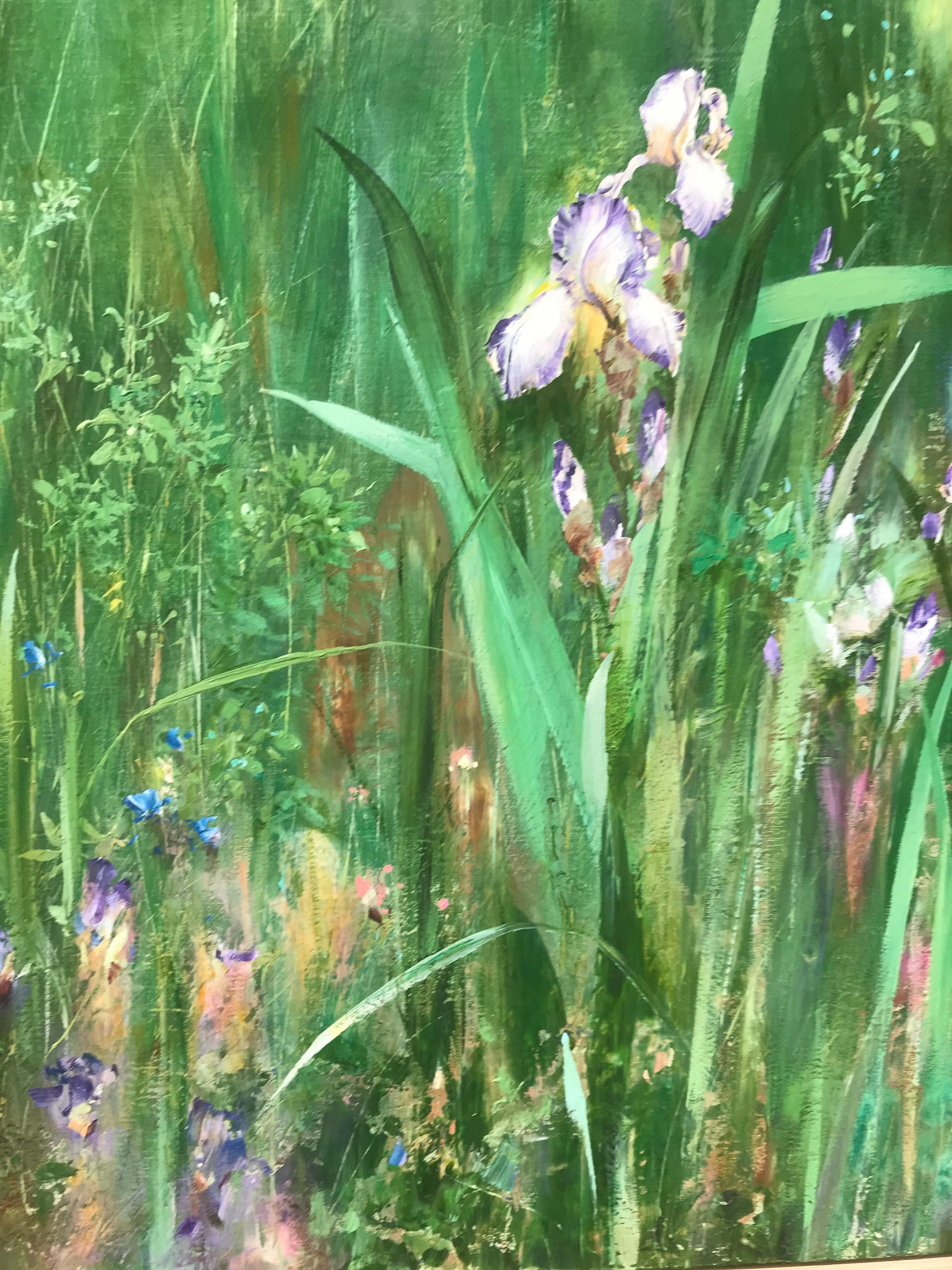 Field with Iris, Cornflower, poppies and wildflowers For Sale 1