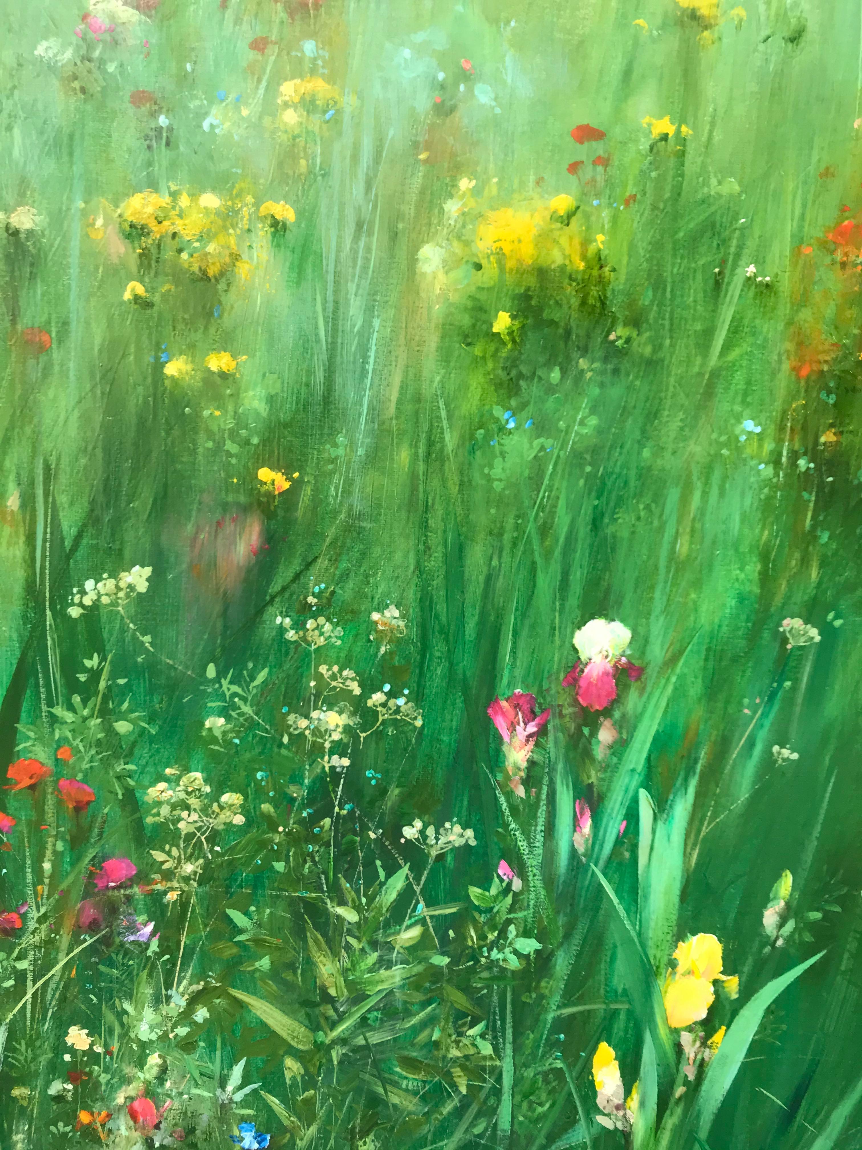 Field with Iris, Cornflower, poppies and wildflowers For Sale 2