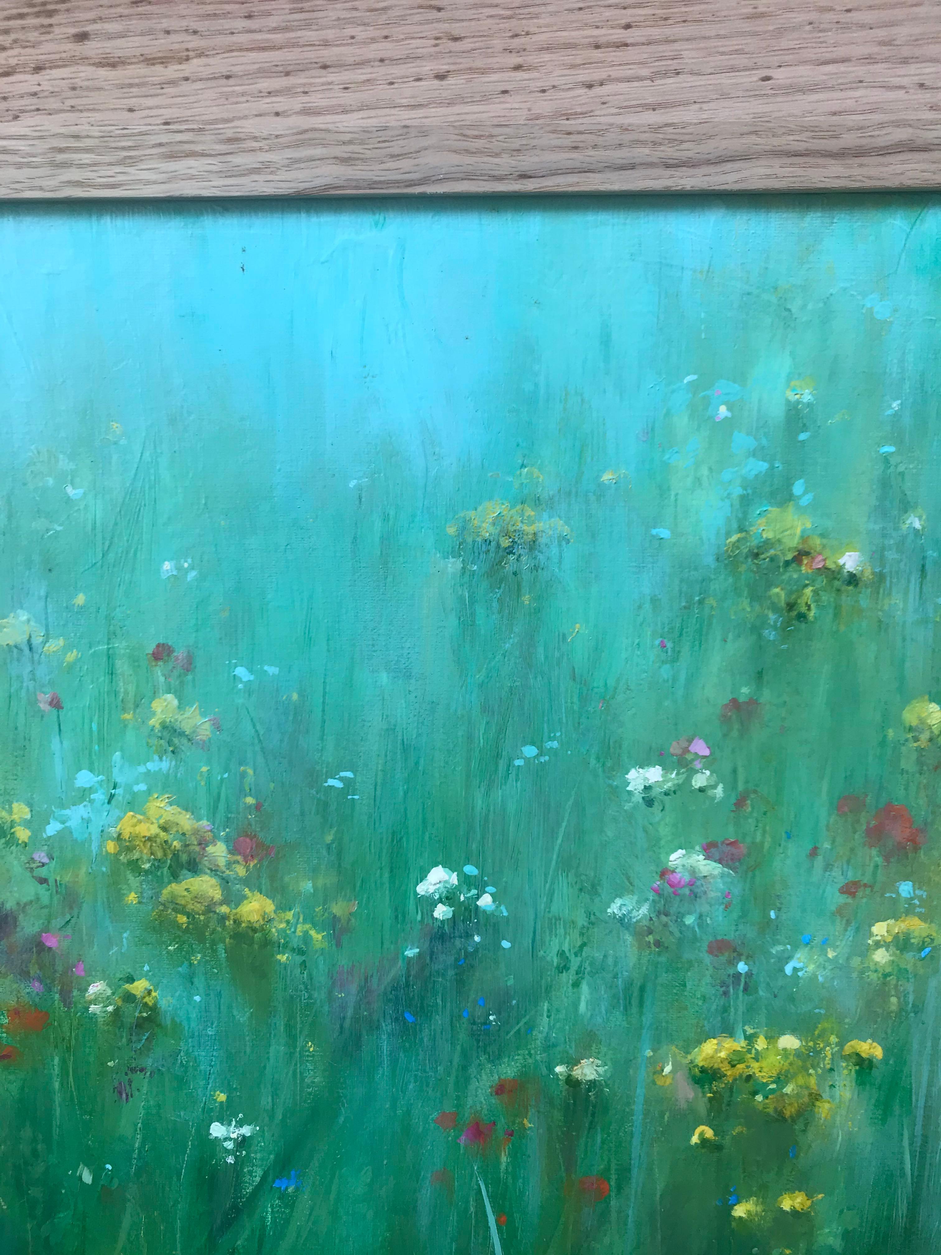 Field with Iris, Cornflower, poppies and wildflowers For Sale 4