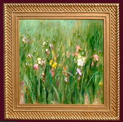 Field with Iris, Cornflower, poppies and wildflowers