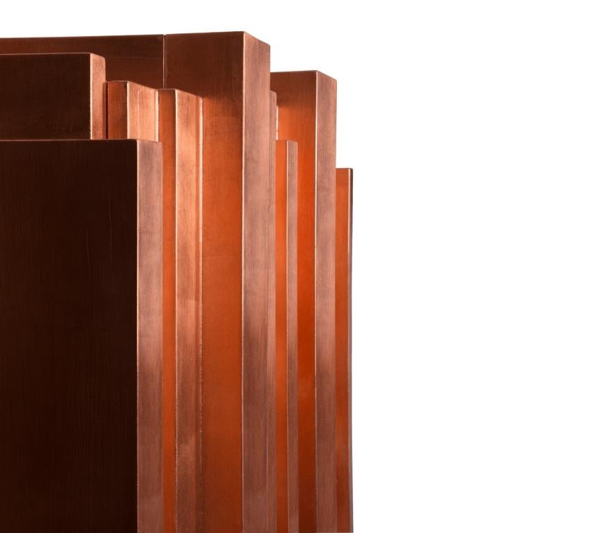 Modern D. Manuel Cabinet in Copper Leaf with Black Translucid Color by Boca do Lobo For Sale