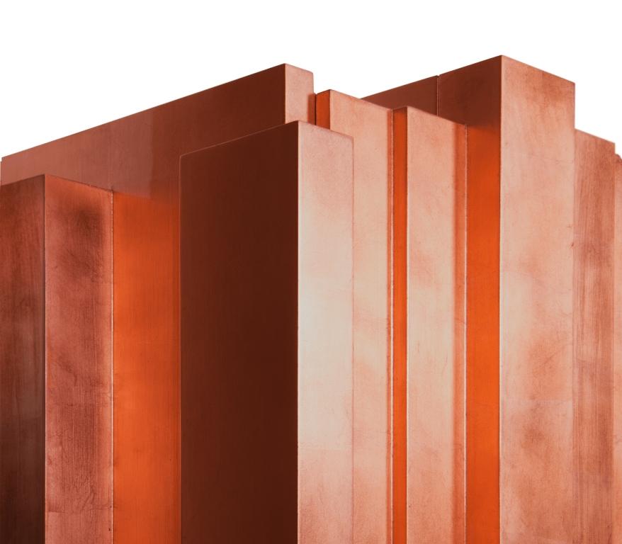 Portuguese D. Manuel Cabinet in Copper Leaf with Black Translucid Color by Boca do Lobo For Sale