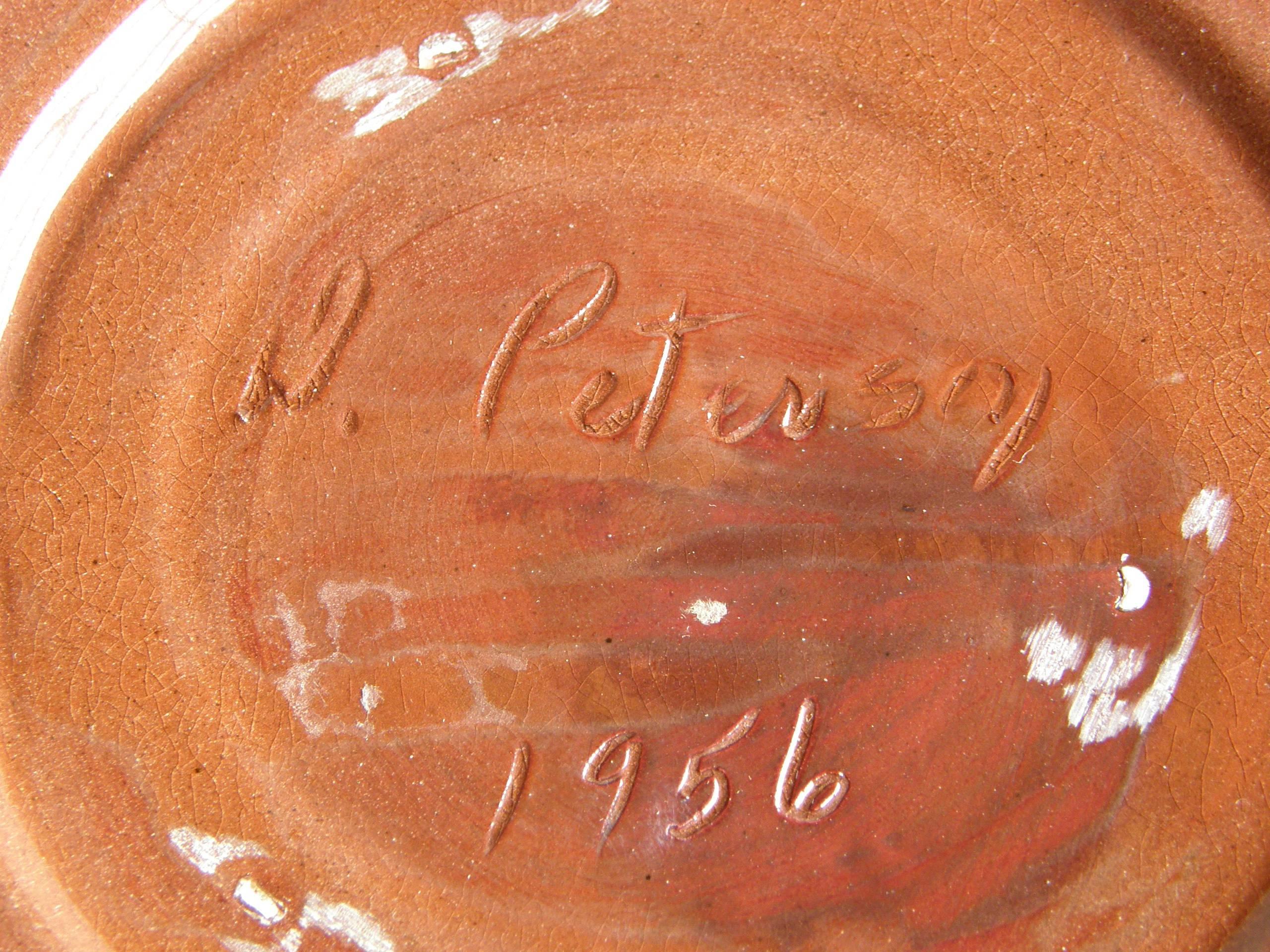 Ensemble pichet et tasses en céramique de D. Peterson daté de 1956 en vente 1