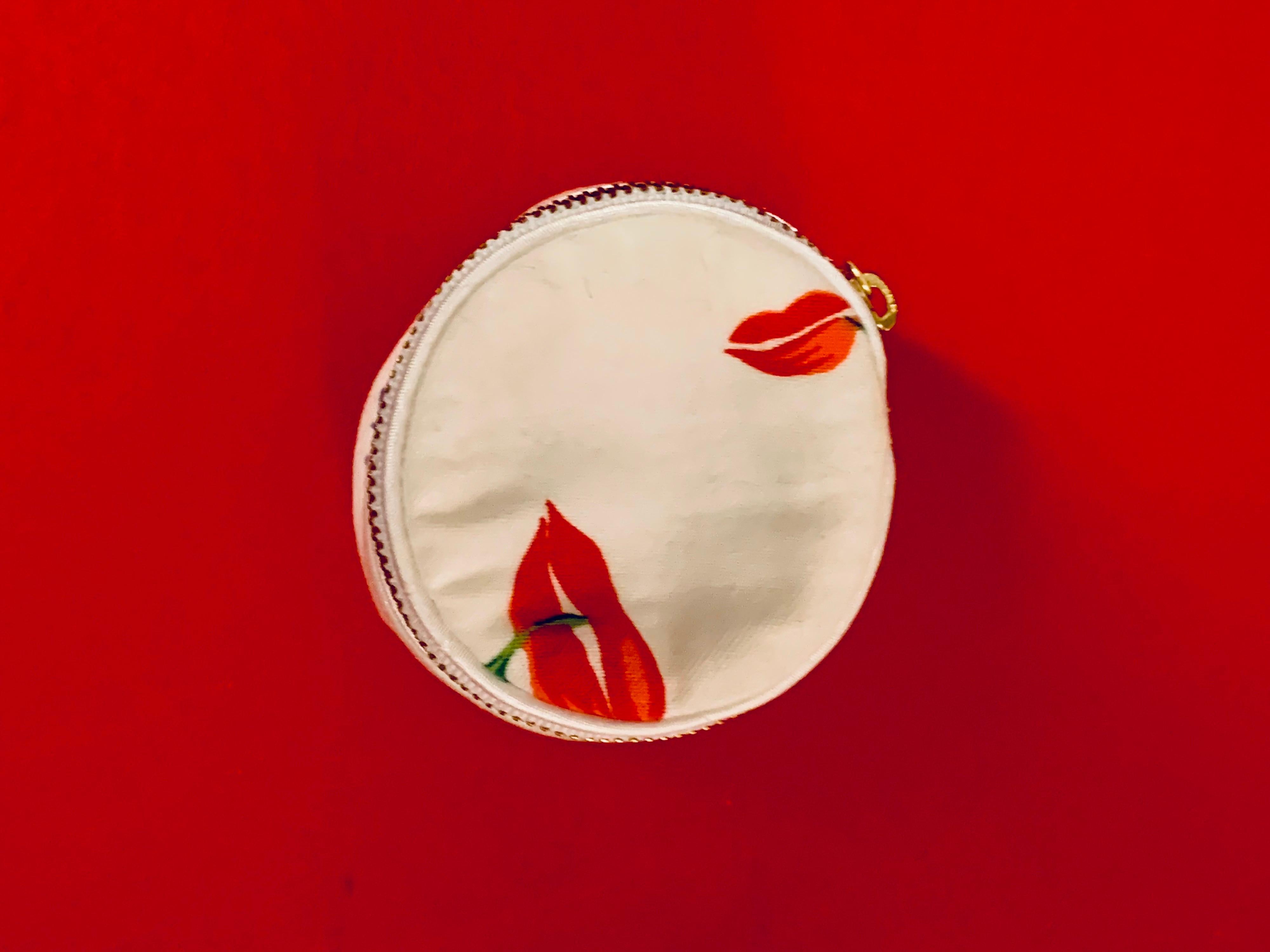 D. Porthault Seven Piece Travel Set In Salvador Dali Red Lips Pattern 2