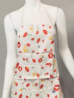 D. Porthault Seven Piece Travel Set In Salvador Dali Red Lips Pattern