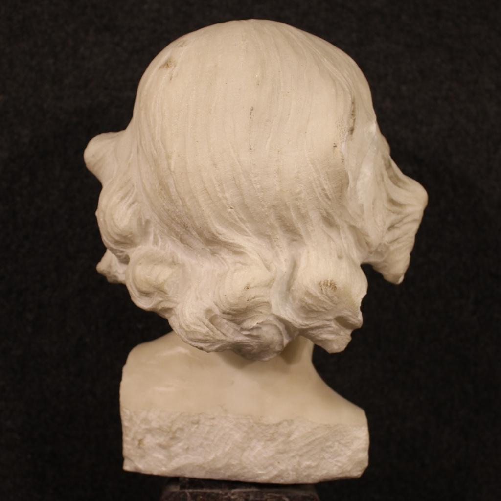 D. Razeti 20th Century Marble Italian Signed Sculpture Cherub Head, 1900 6