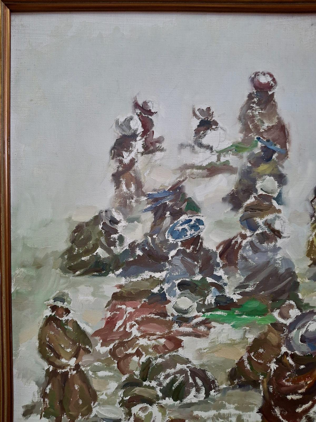 Snowstorm in Peru - Painting by D. Rodríguez Candhalés 