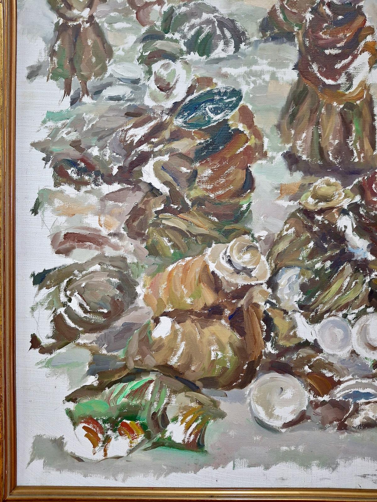 Snowstorm in Peru - Gray Figurative Painting by D. Rodríguez Candhalés 