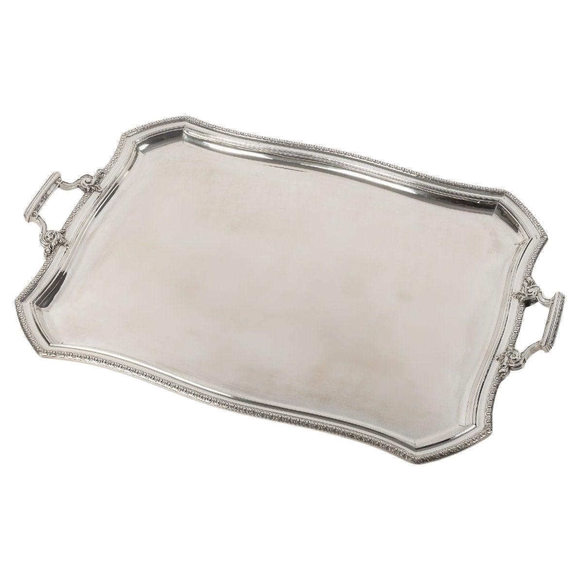 D. ROUSSEL - Rectangular Solid Silver Tray Circa 1880 For Sale